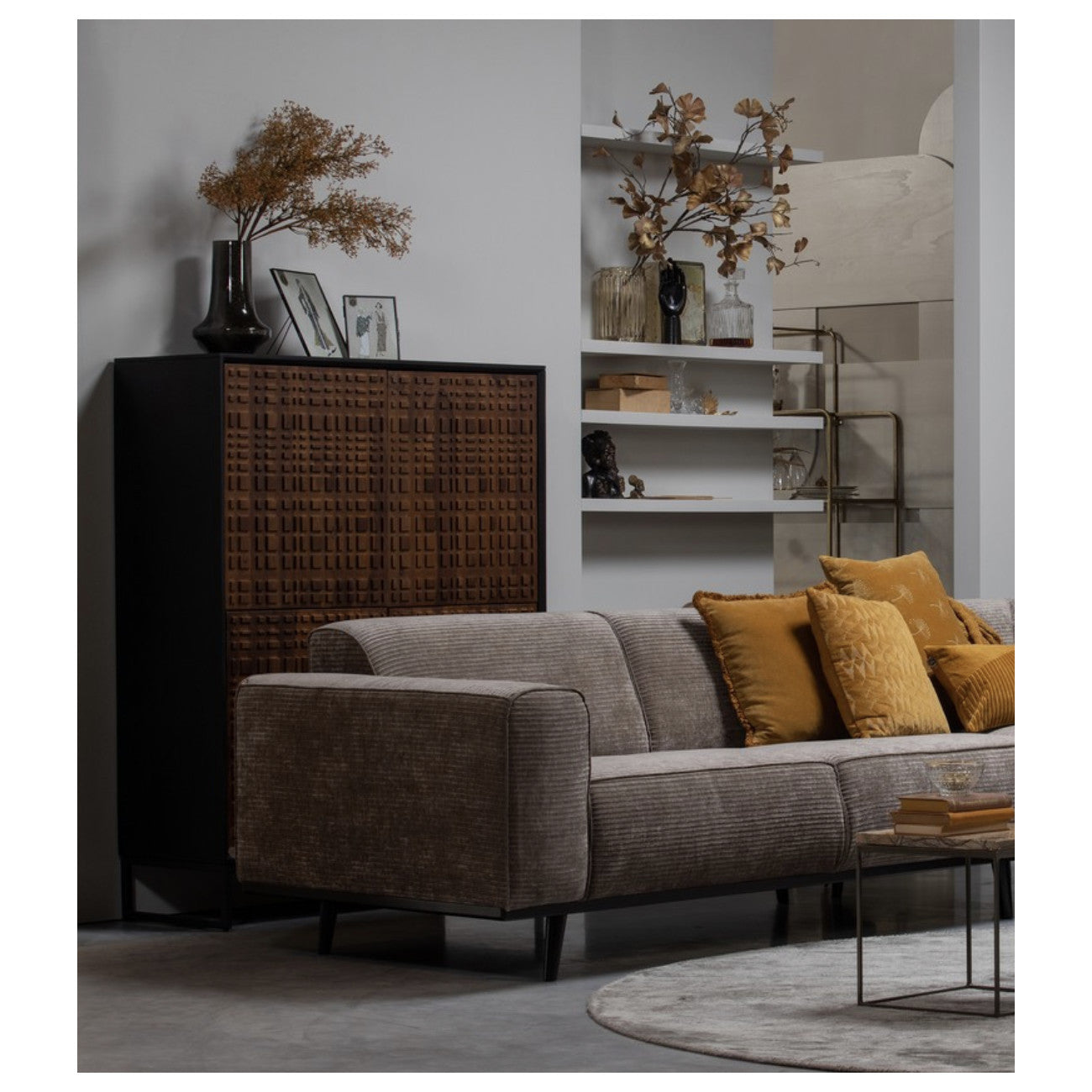 3-Seater Sofa STATEMENT Light Brown Mélange