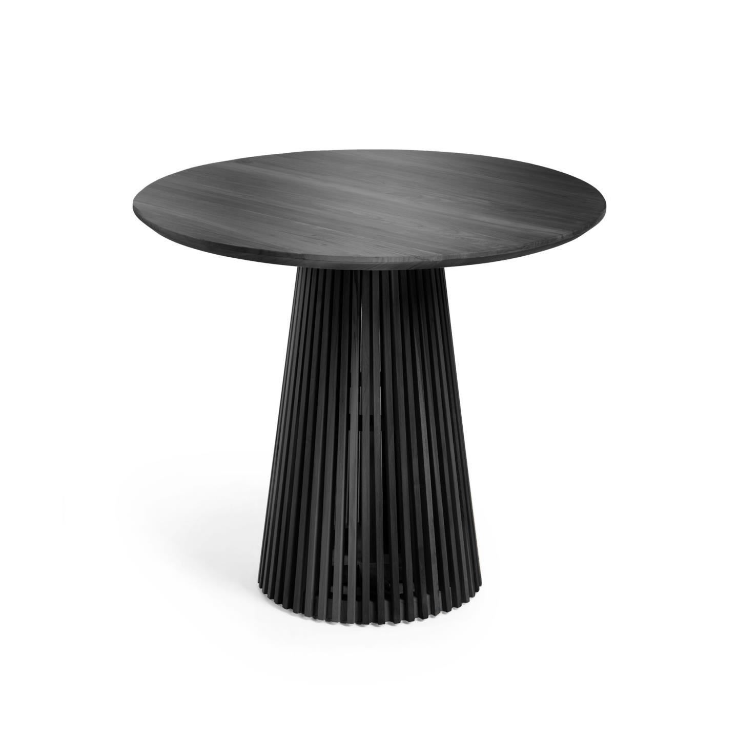 Stół JEANETTE czarne drewno tekowe La Forma 90 cm   Eye on Design