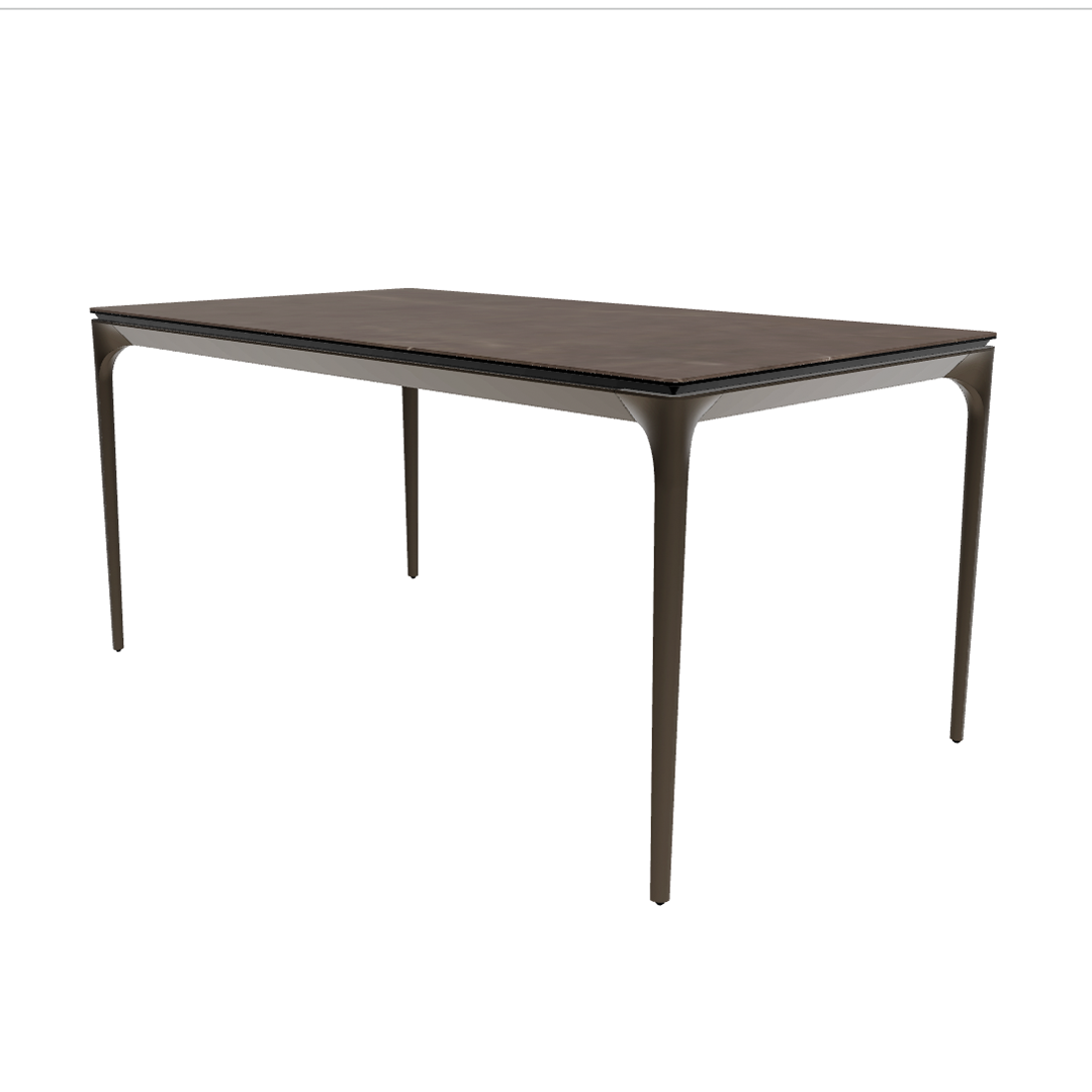 Silhouette folding table brown ceramics