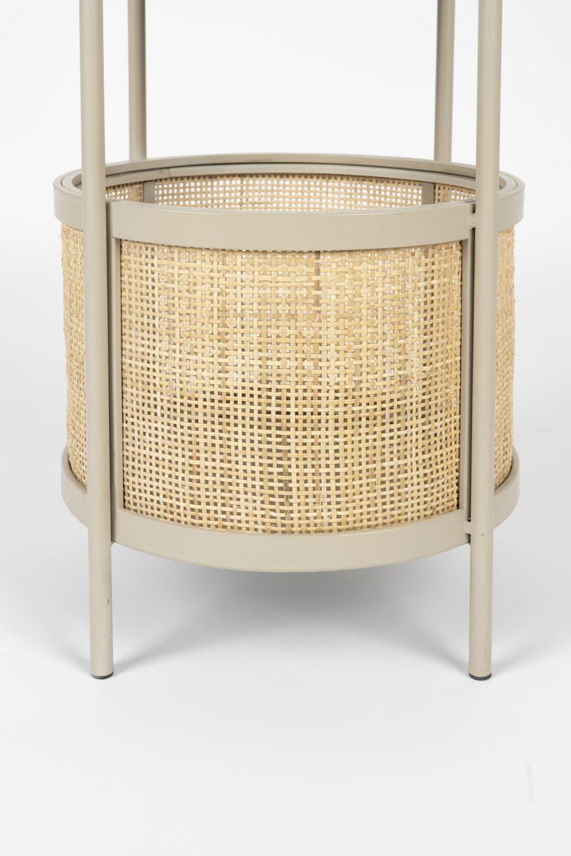 Stolik boczny MAKOTO piaskowy z rattanem White Label Living    Eye on Design