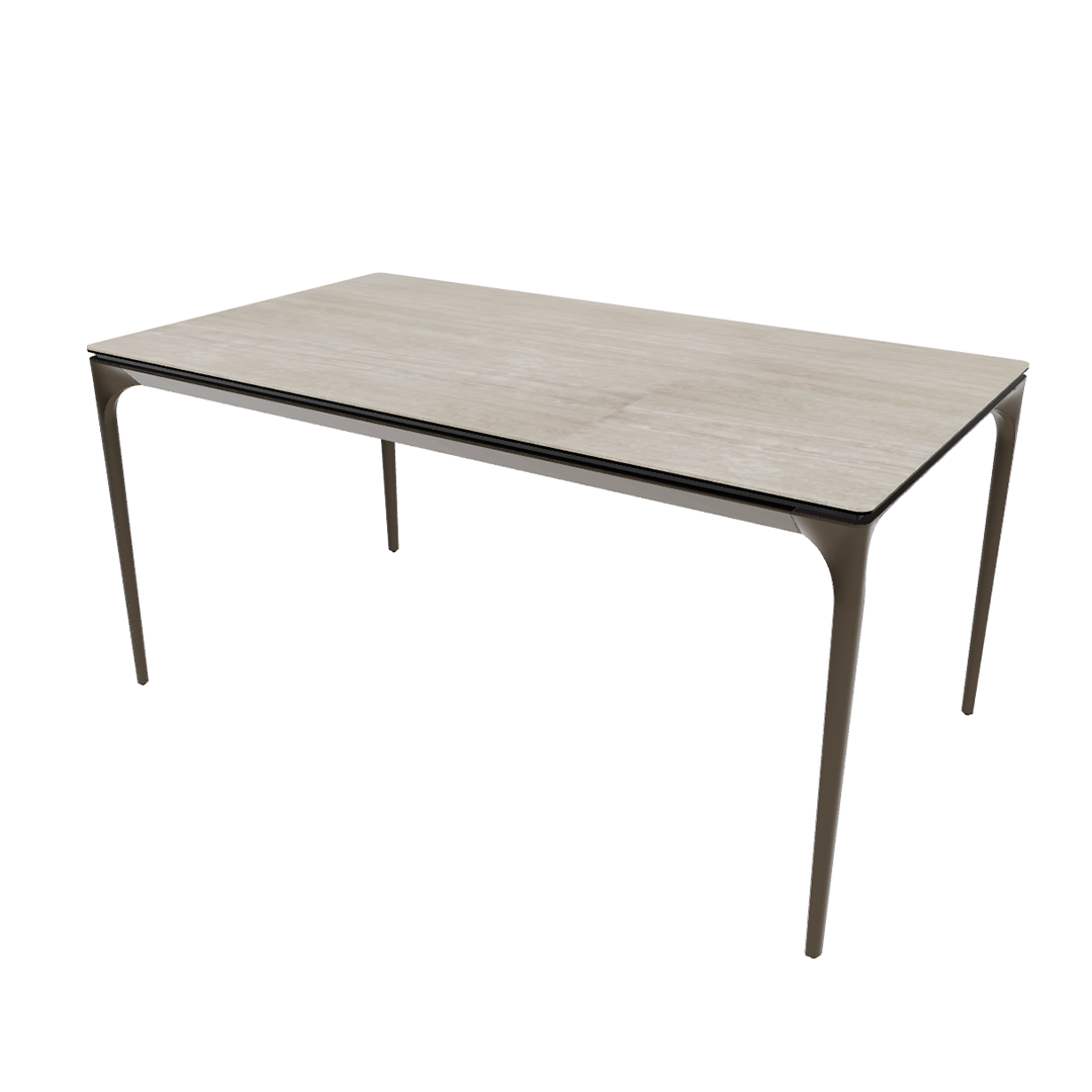 Silhouette folding table white travertine