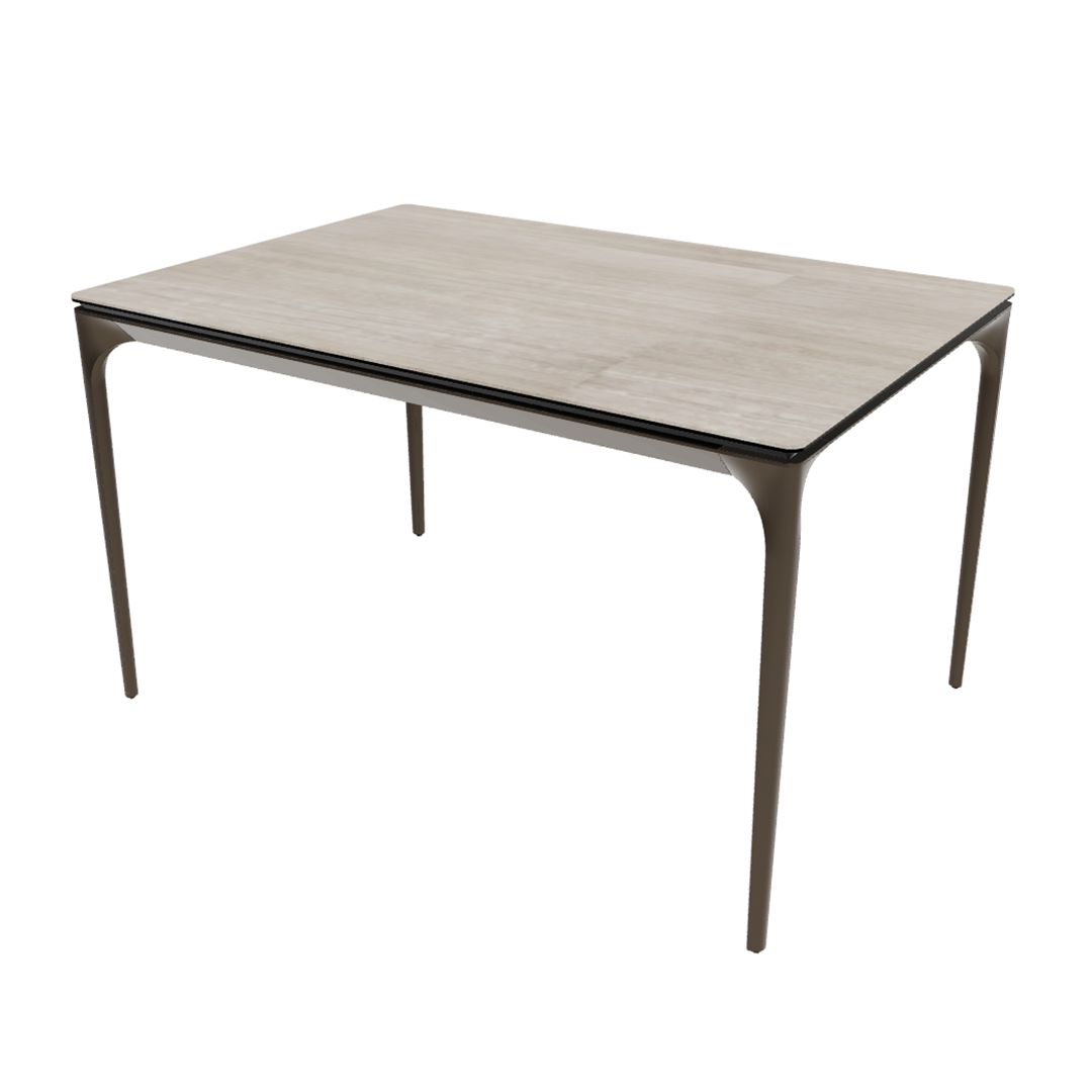 Silhouette folding table white travertine