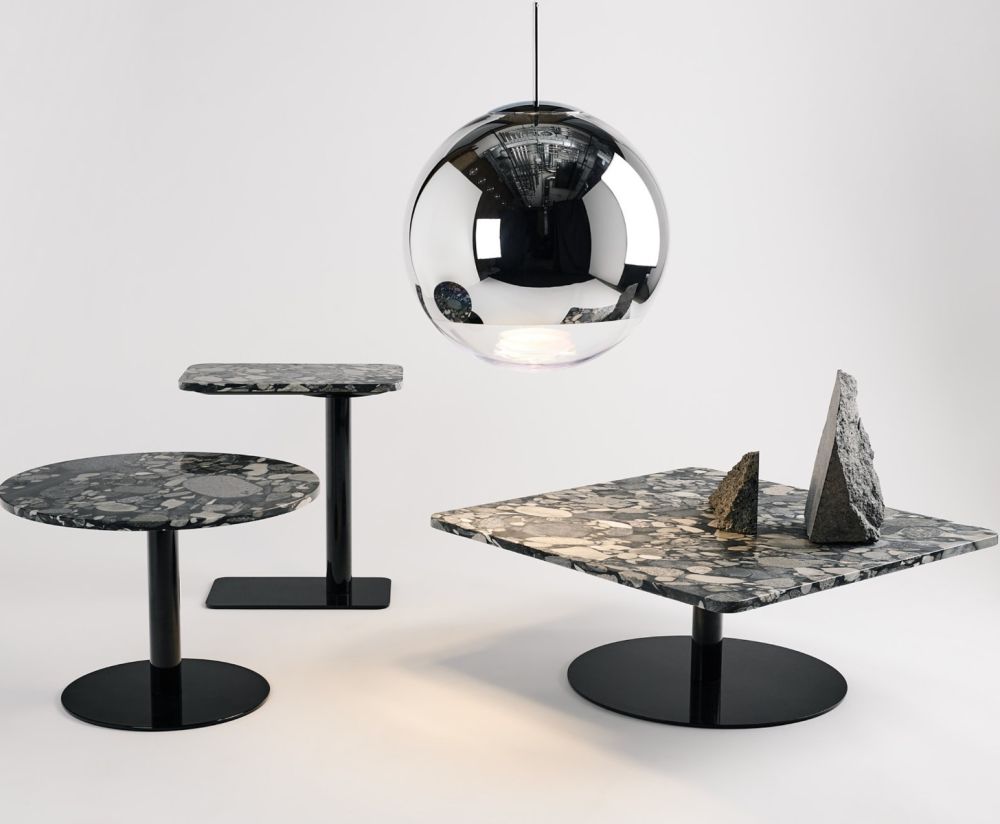 Side table round stone stone marble