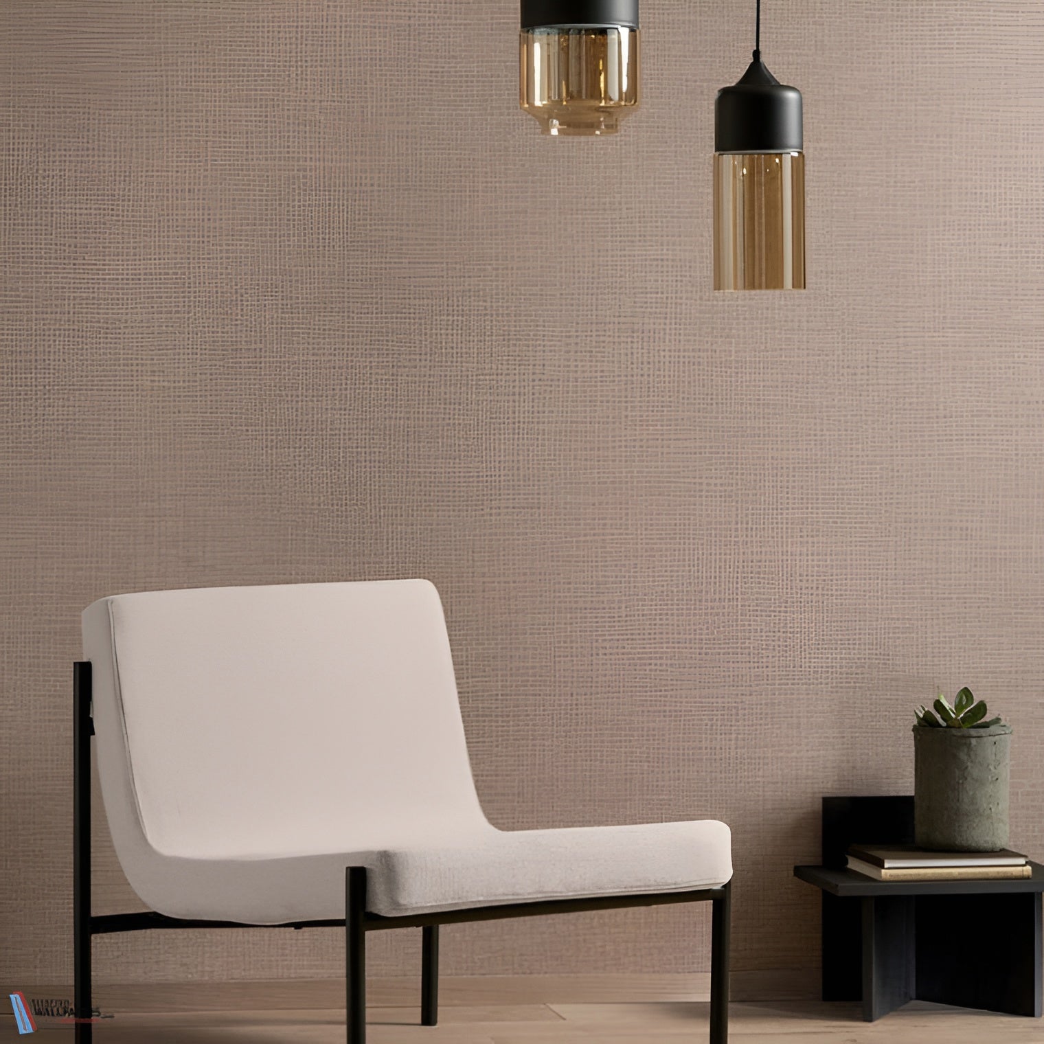 Structural wallpaper resembling canvas LINUM - MIMOSA yellow