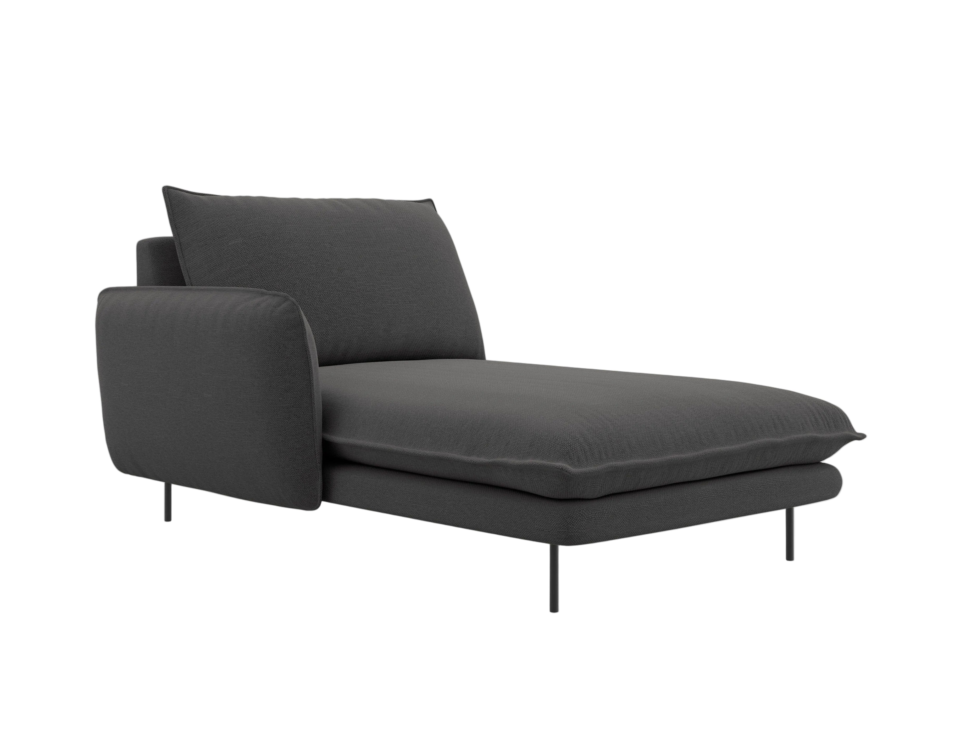 Szezlong lewostronny VIENNA ciemnoszary z czarną podstawą Cosmopolitan Design    Eye on Design