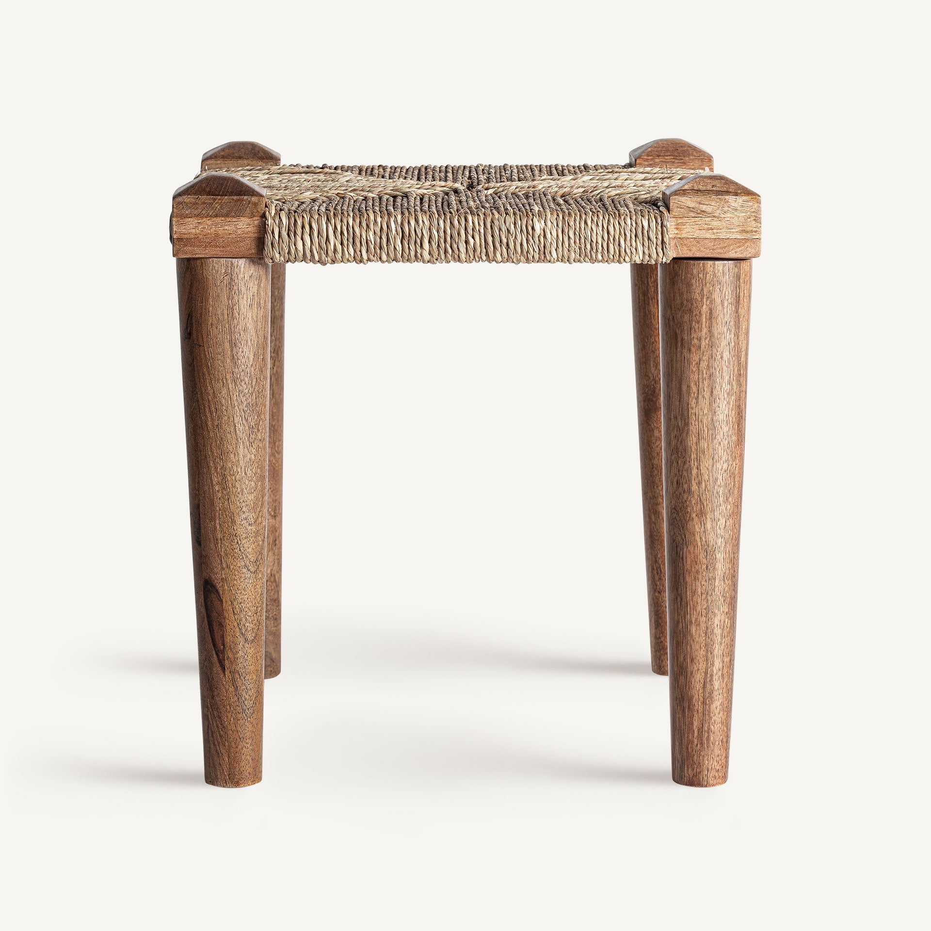 KAAJI Stool in Mango Wood with Jute Seat