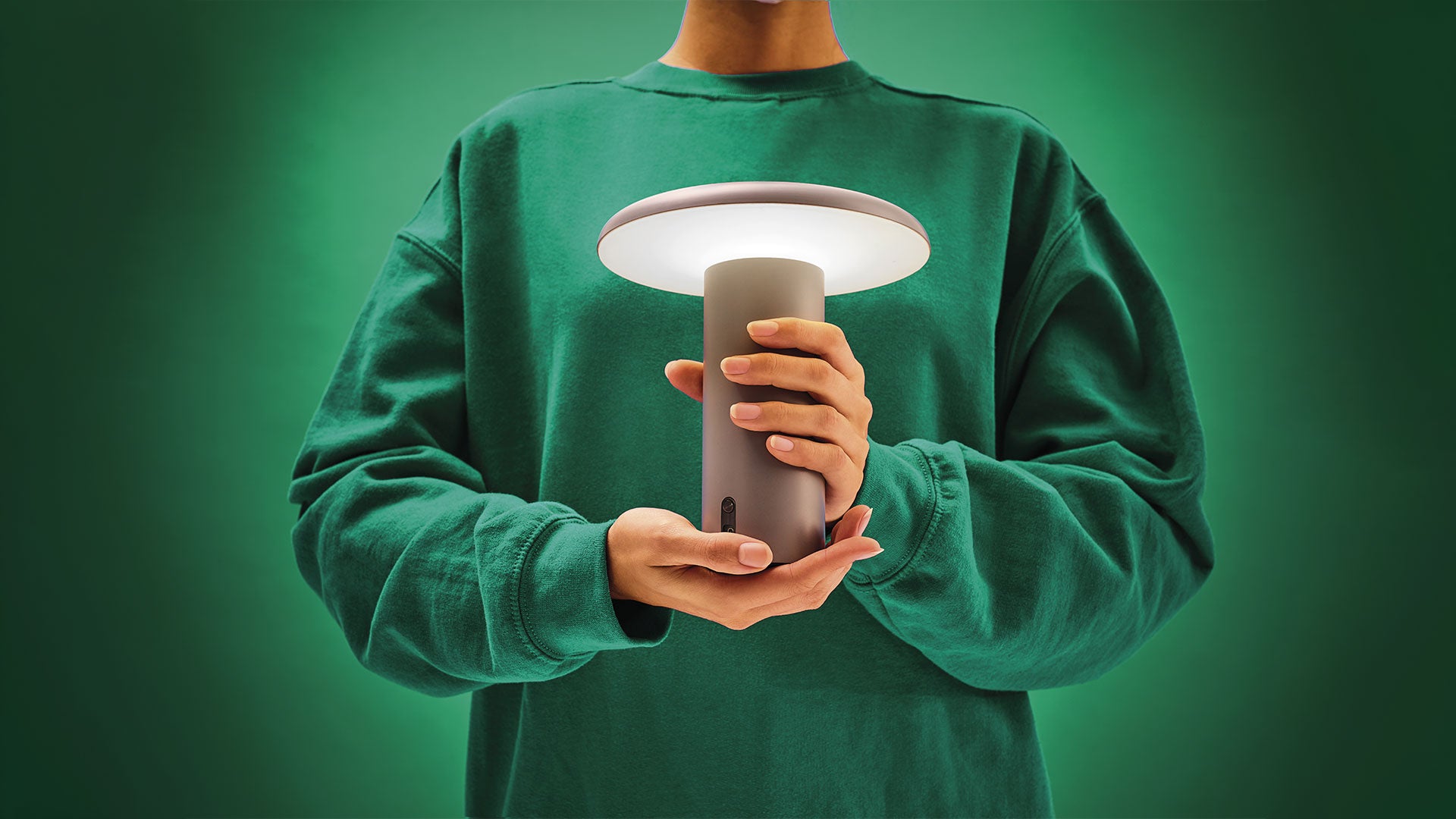 Tragbare Lampe TAKKU anodisiert grau