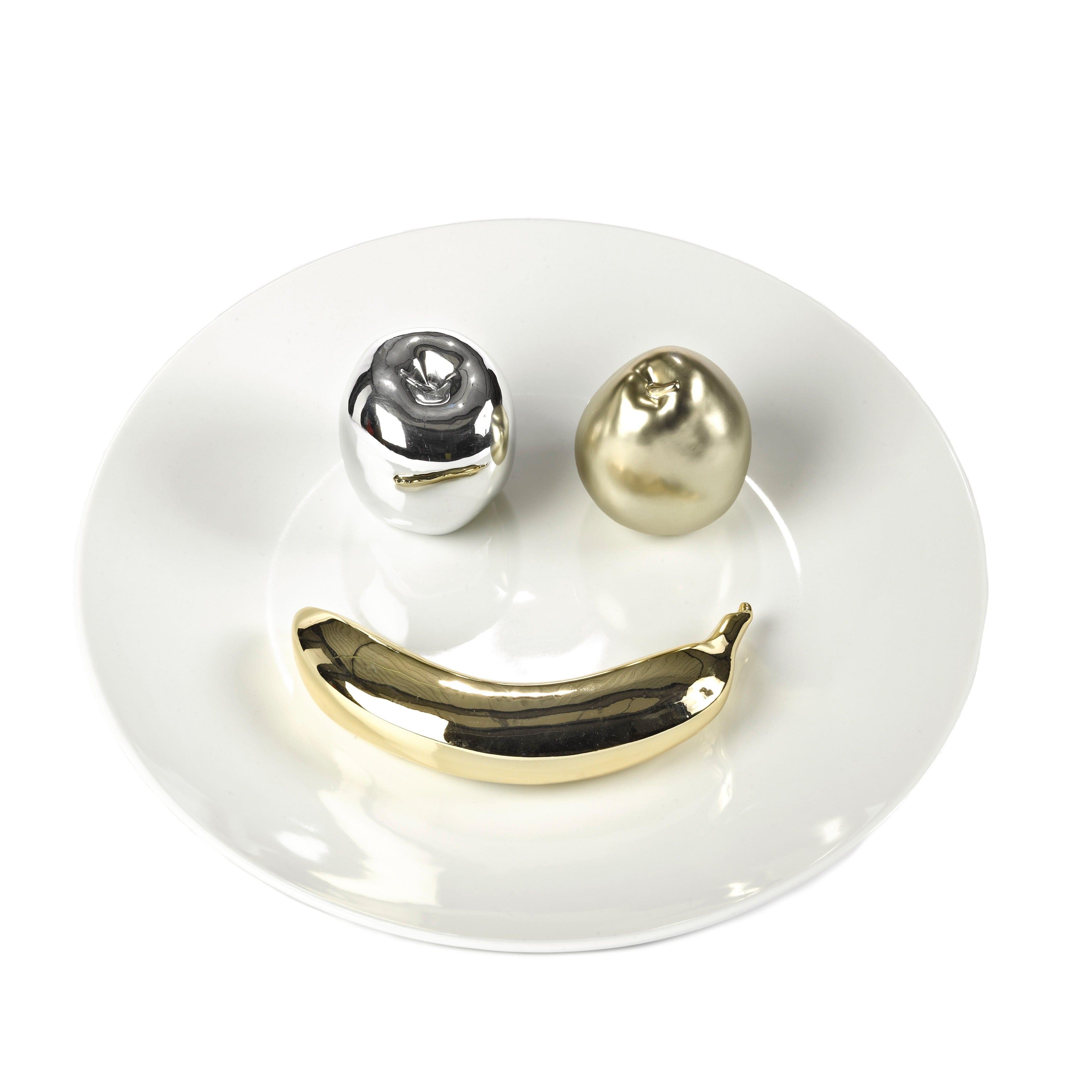 Talerz FRUIT SMILE biała porcelana Pols Potten    Eye on Design