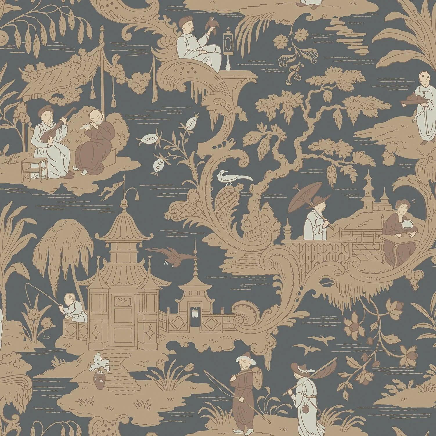 Tapeta ARCHIVE ANTHOLOGY - Chinese Toile węgiel drzewny Cole & Son Default Title   Eye on Design