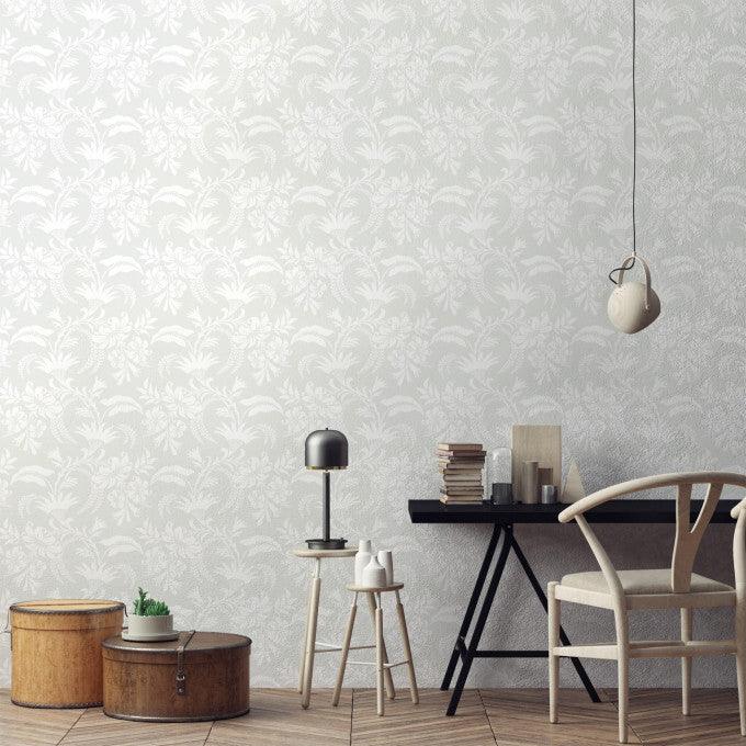 Wallpaper with a floral plant motif ARCHIVE TRADITIONAL - Cranley metallic brown