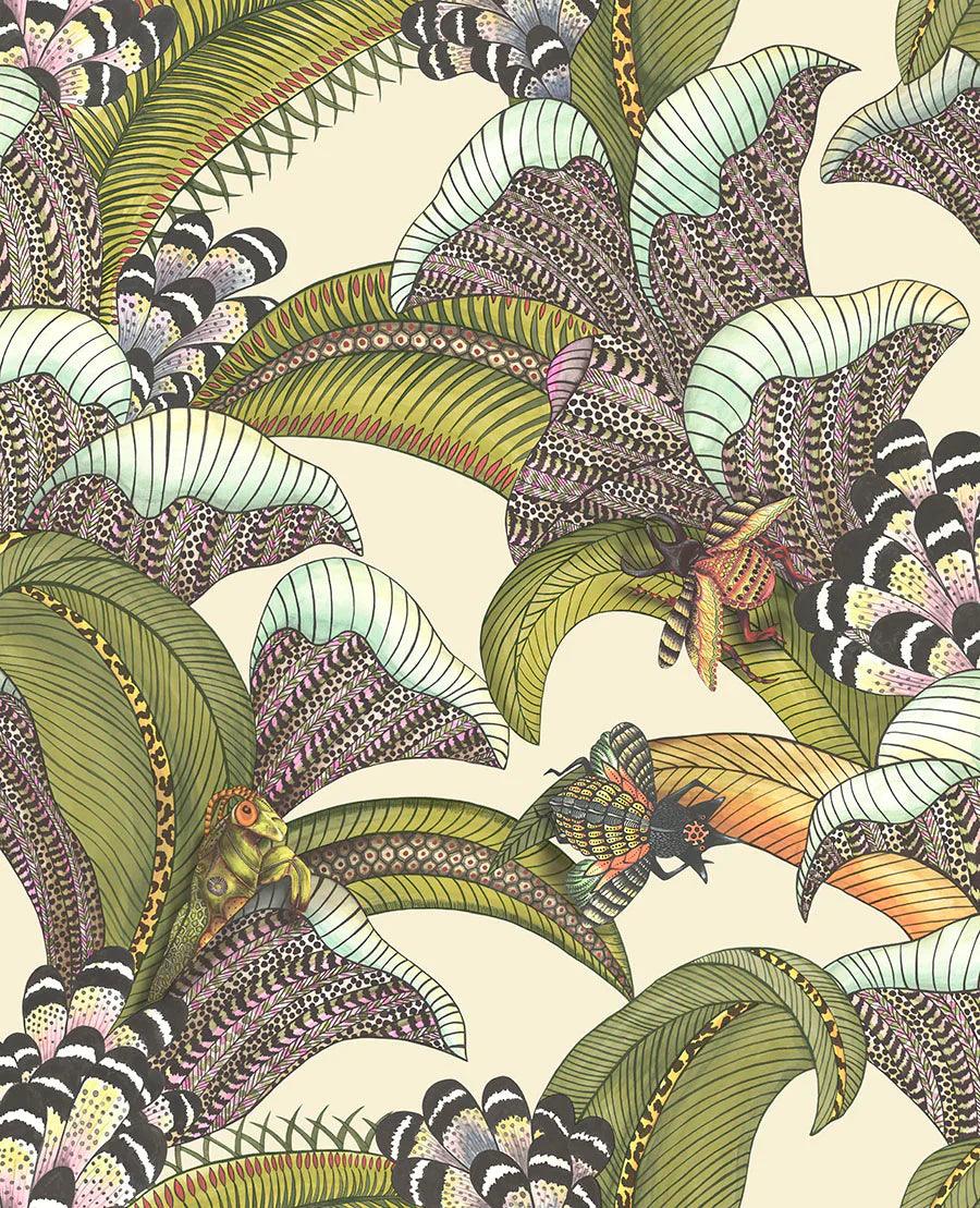 Tapeta ARDMORE JABULA - Hoopoe Leaves terakota na czarnym Cole & Son    Eye on Design