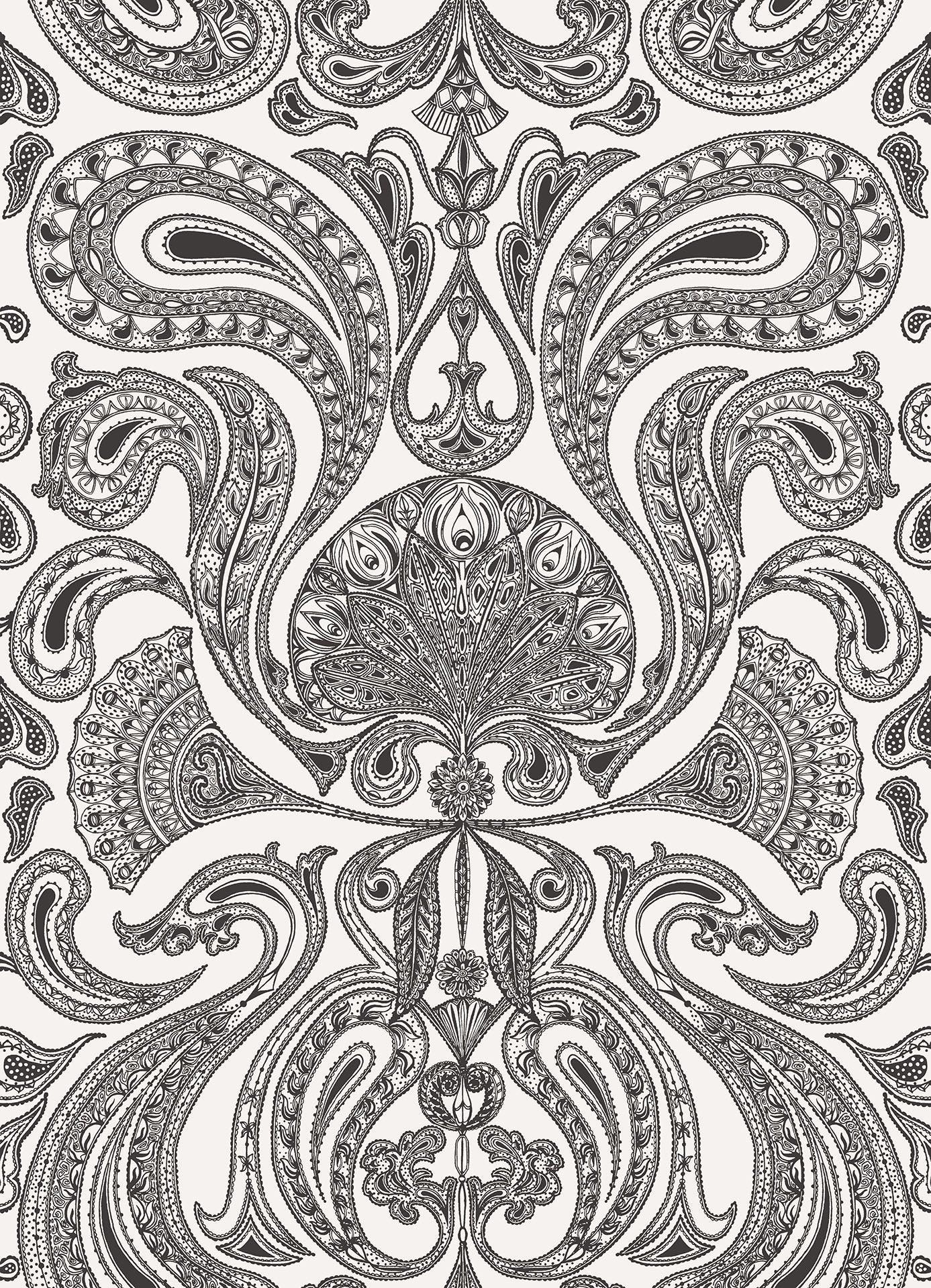 Tapeta CONTEMPORARY RESTYLED - Malabar czarny na białym Cole & Son    Eye on Design