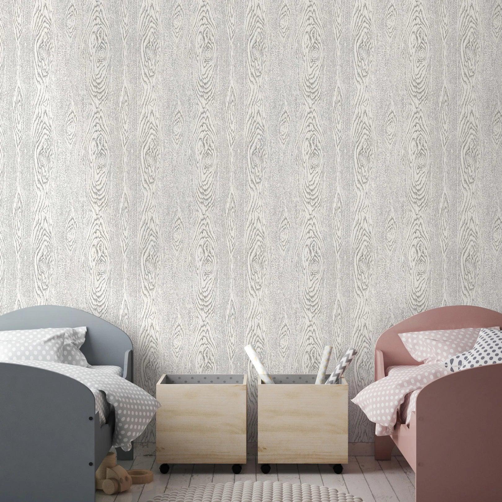 Wallpaper Imitating Wooden Planks FOUNDATION - Dark Brown Wood Grain