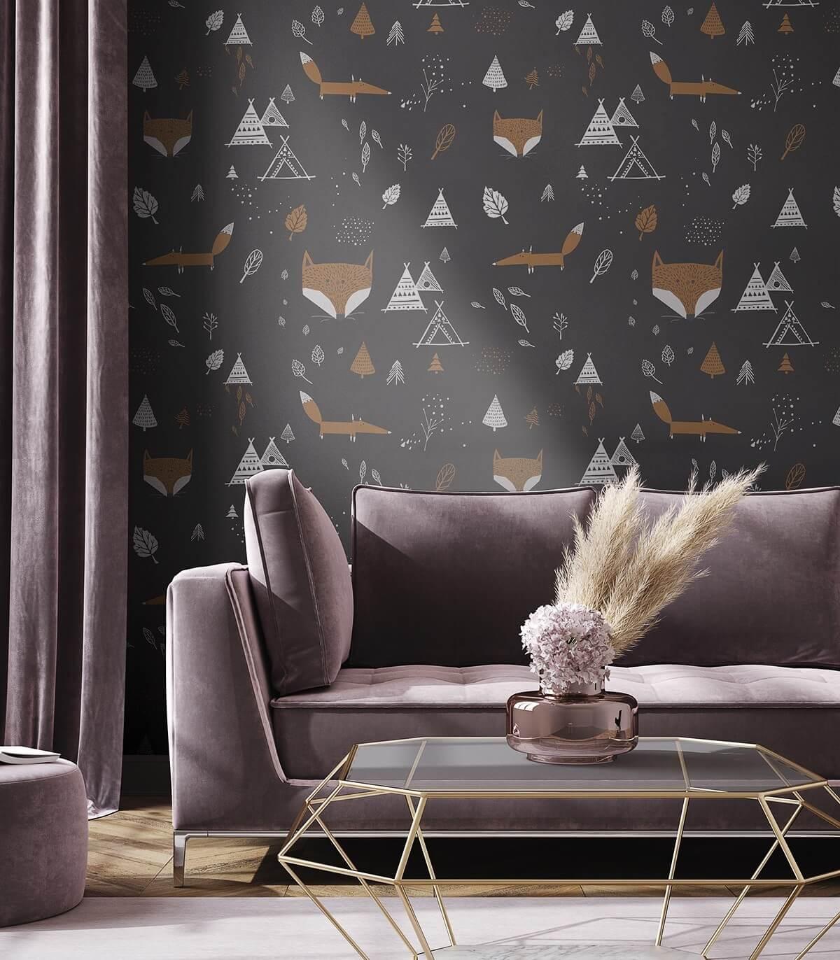 Tapeta FOX ADVENTURE BLACK Wallcolors    Eye on Design