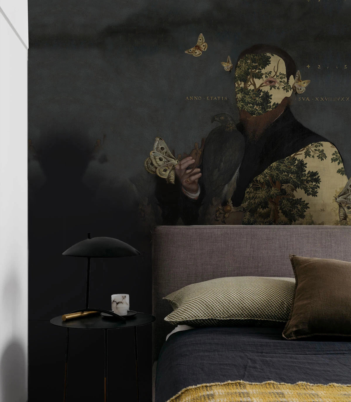 Tapeta flizelinowa GENTLEMAN MOTH dunkelgrau