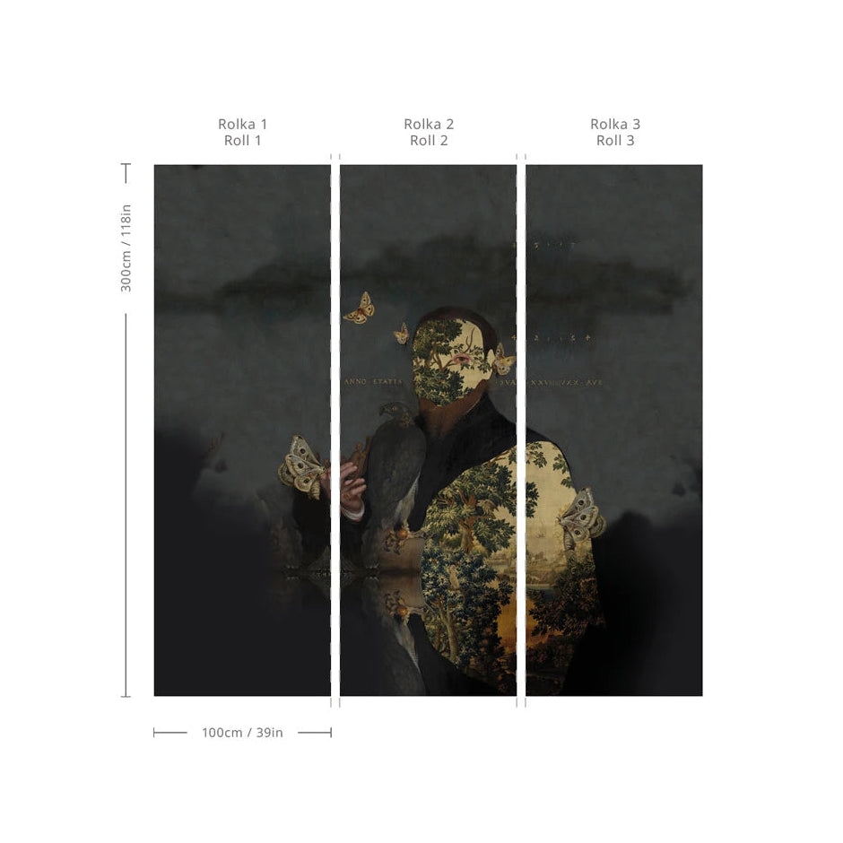 Tapeta flizelinowa GENTLEMAN MOTH dunkelgrau