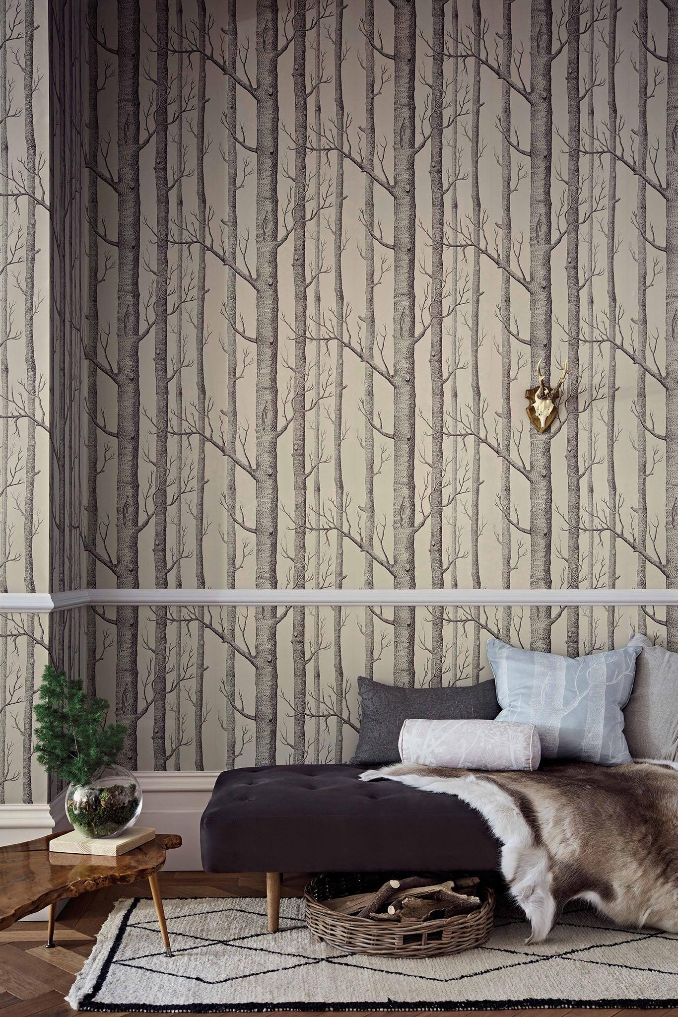 Tapeta ICONS - Woods czarny na beżu Cole & Son    Eye on Design