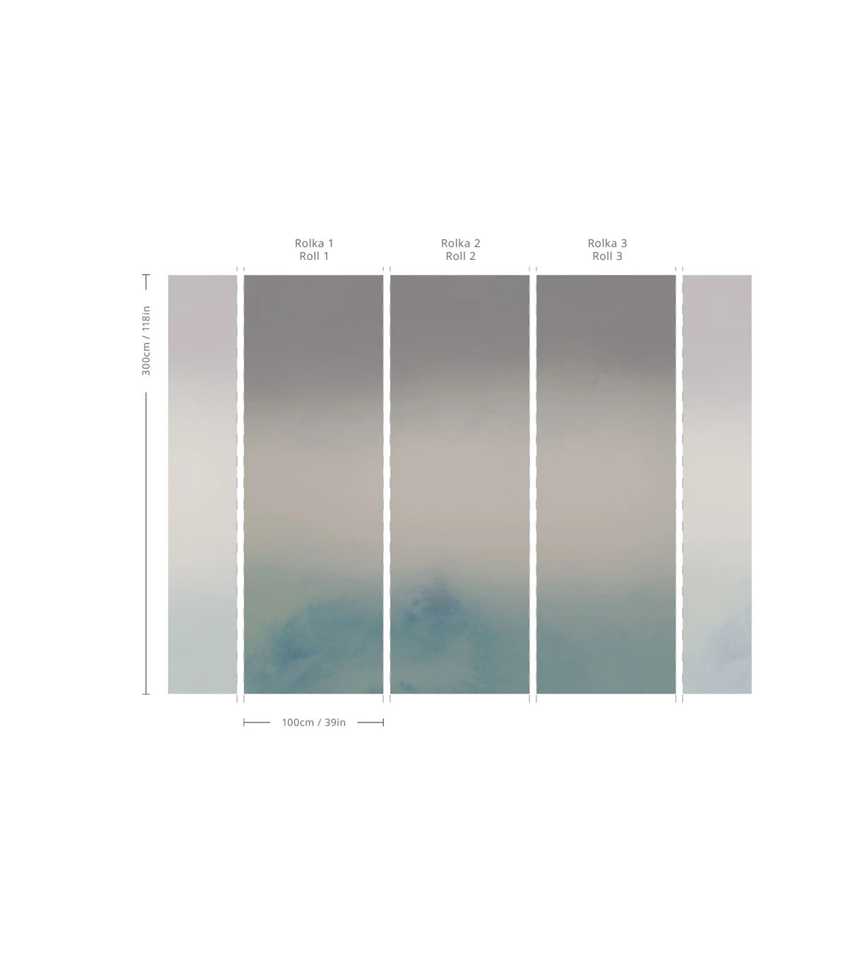 Ombre Fog Gradient Wallpaper Cool Blue