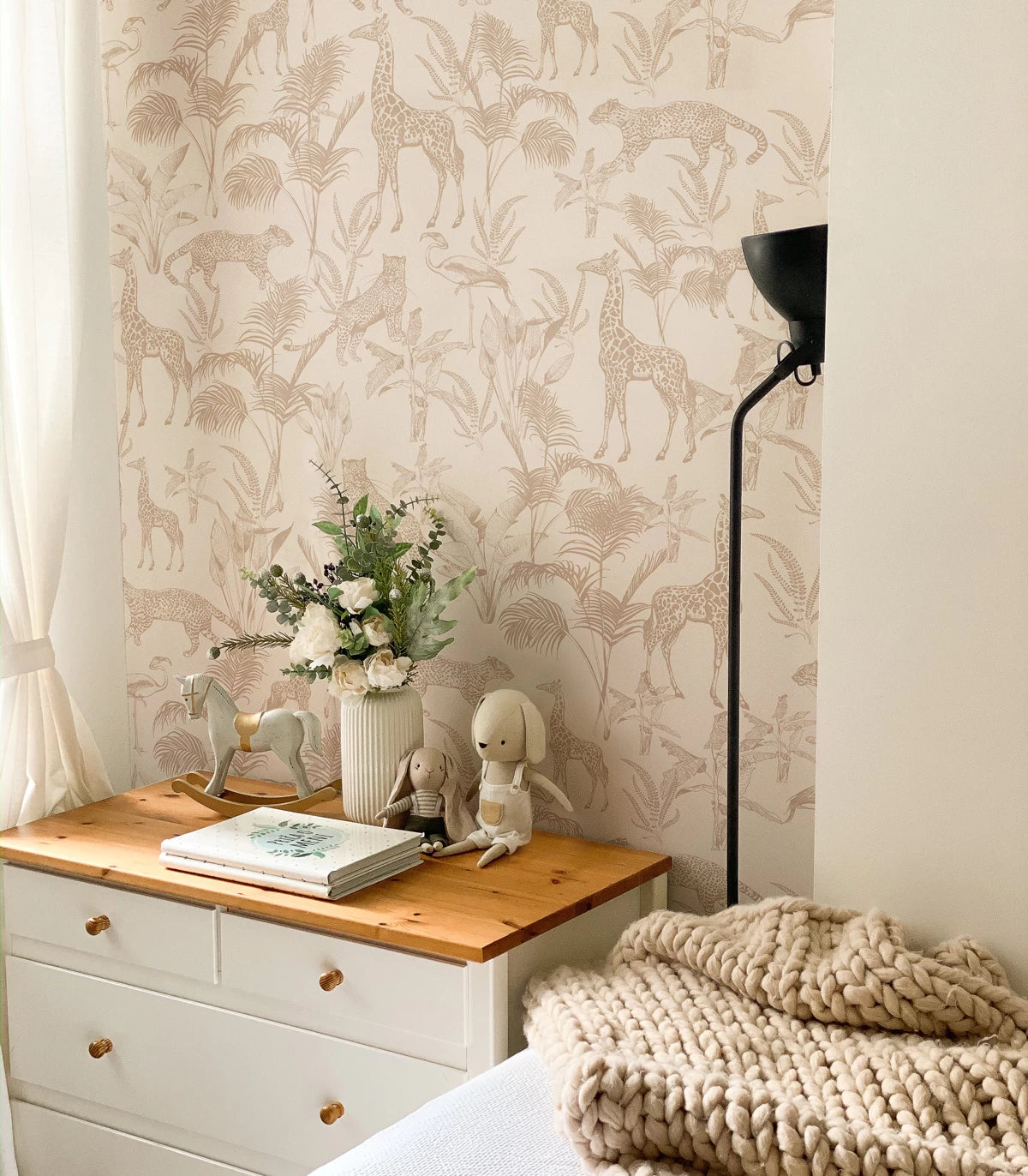 Safari Beige Animal Print Wallpaper Brown with Beige