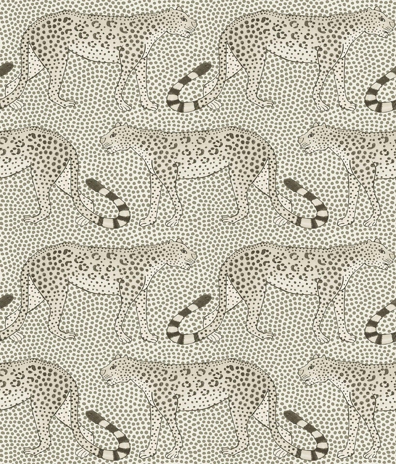 Tapeta THE ARDMORE COLLECTION - Leopard Walk szaro-beżowy Cole & Son    Eye on Design