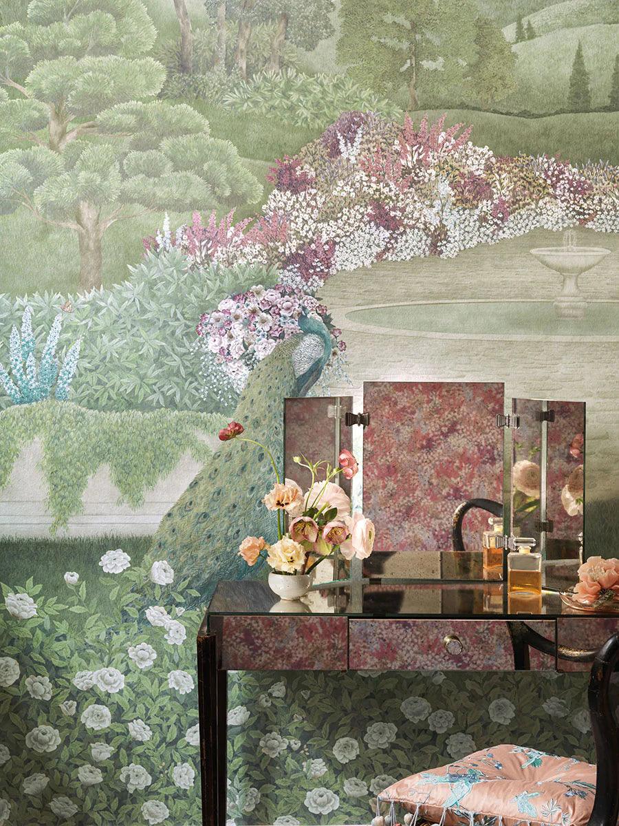 Landscape mural of THE GARDENS park - Idyll pearl beige finish