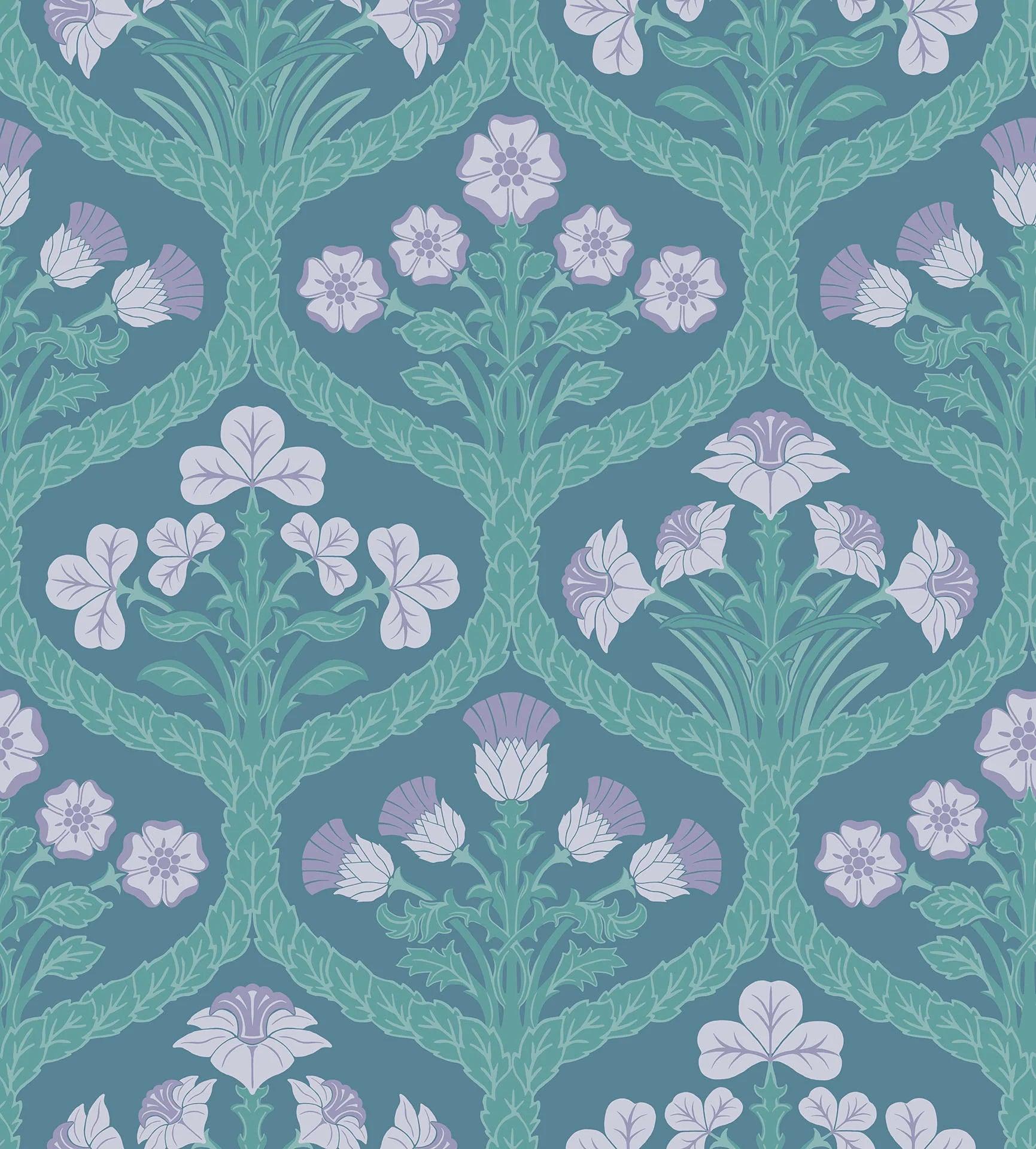 Tapeta THE PEARWOOD COLLECTION - Floral Kingdom niebieski Cole & Son    Eye on Design