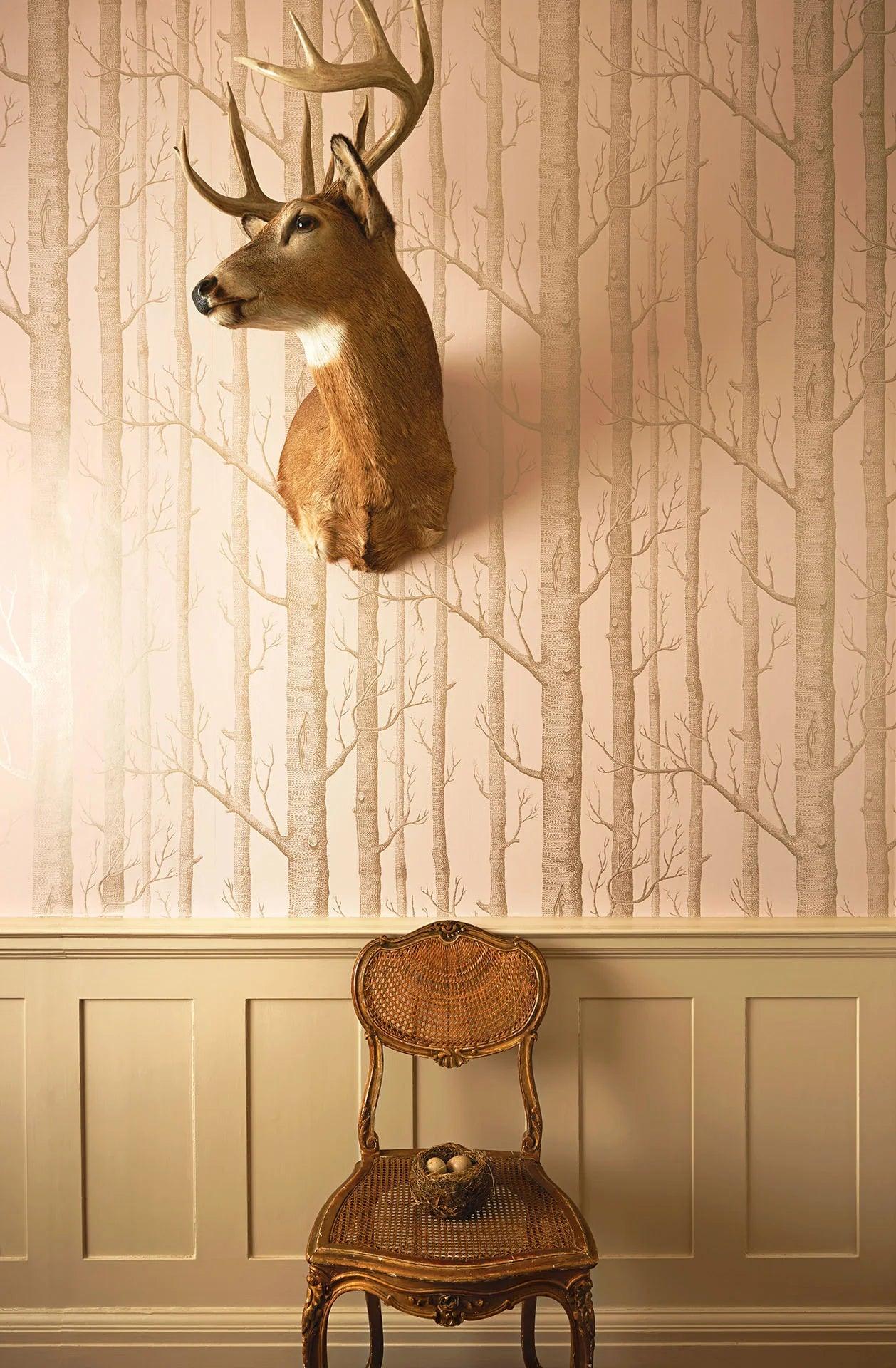 Whimsical Forest Tree Pattern Wallpaper - Green Woods
