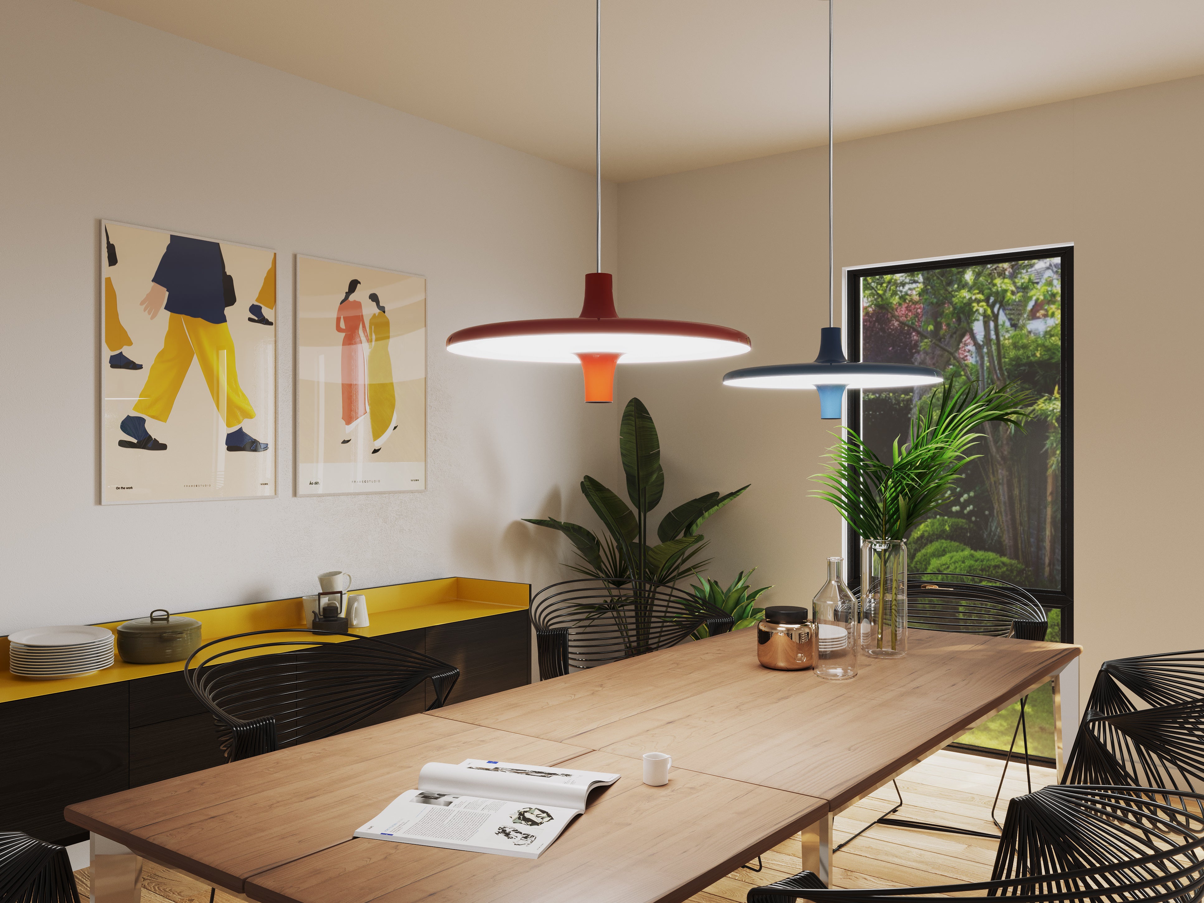 AVRO pendant lamp in glossy orange