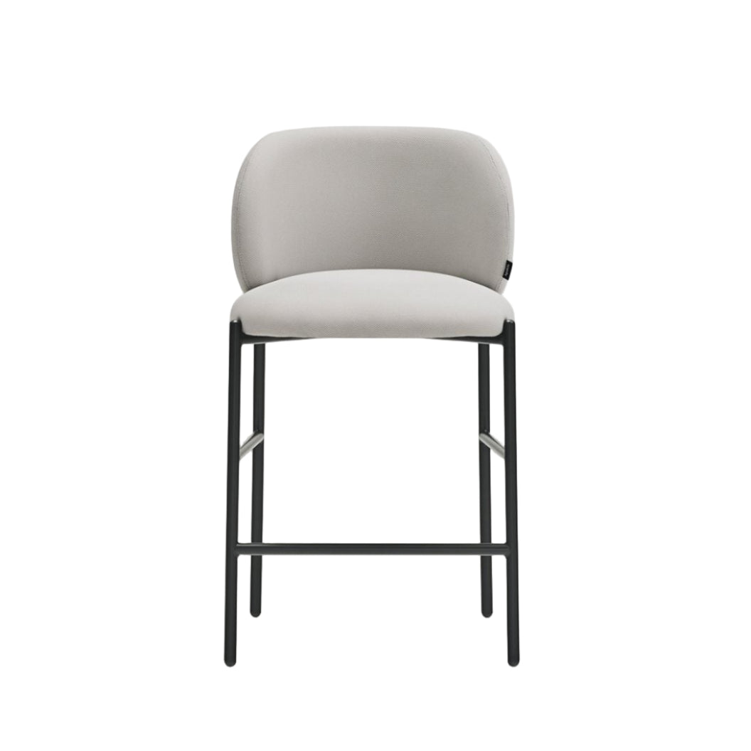 MOGI Gray Bar Stool with Black Base