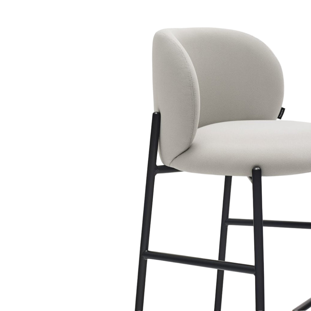 MOGI Gray Bar Stool with Black Base