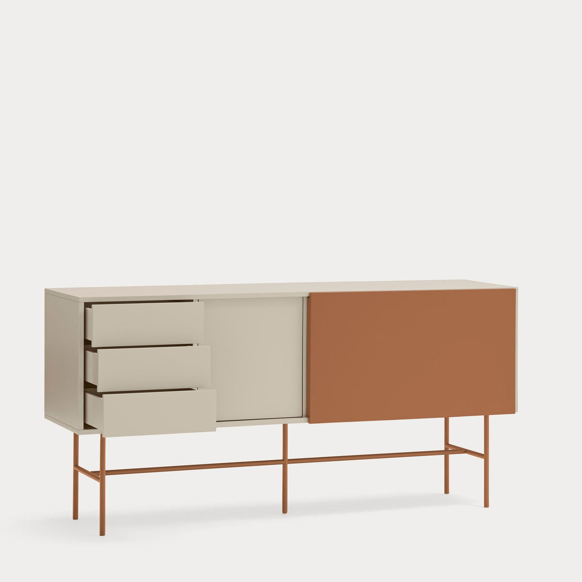 Wide cinnamon nube cabinet