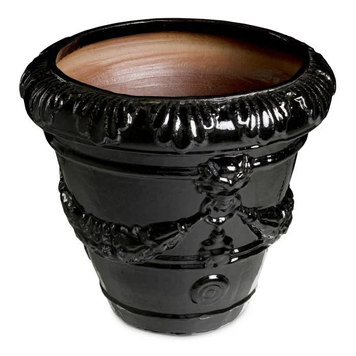 Outdoor Planter TOULON Black Ceramic
