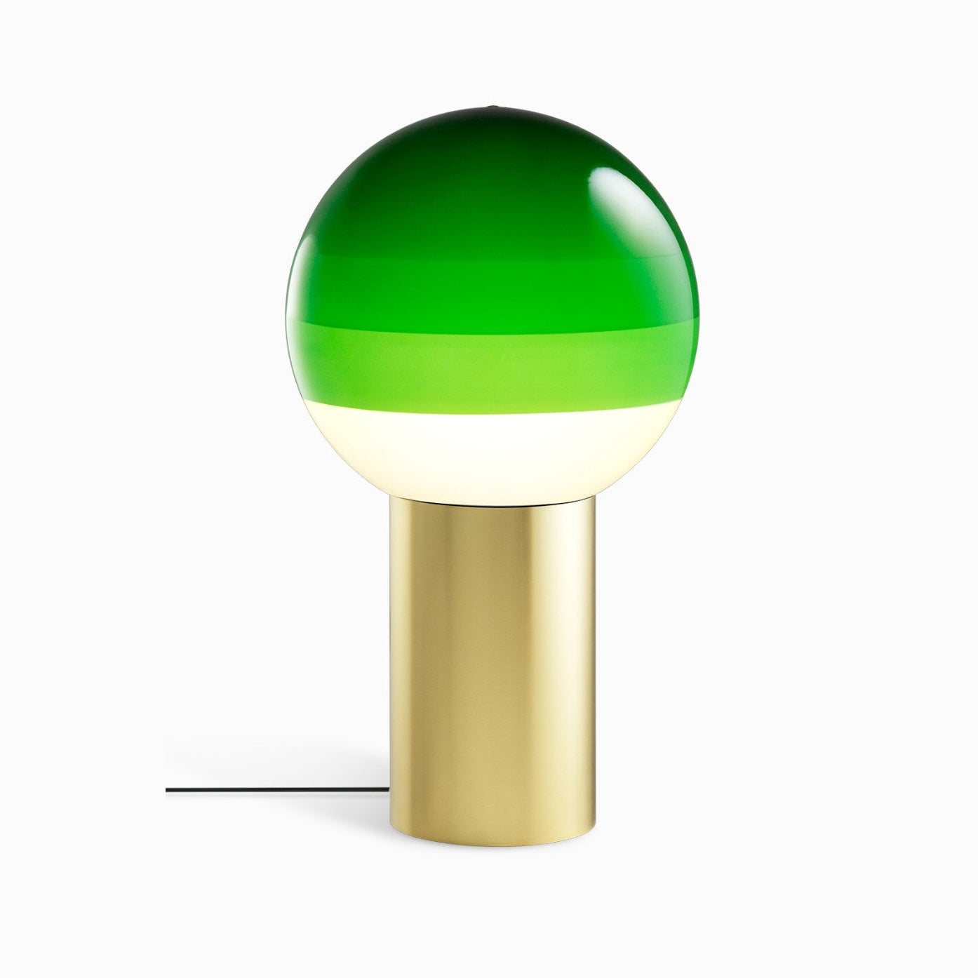DIPPING green table lamp with a gold base