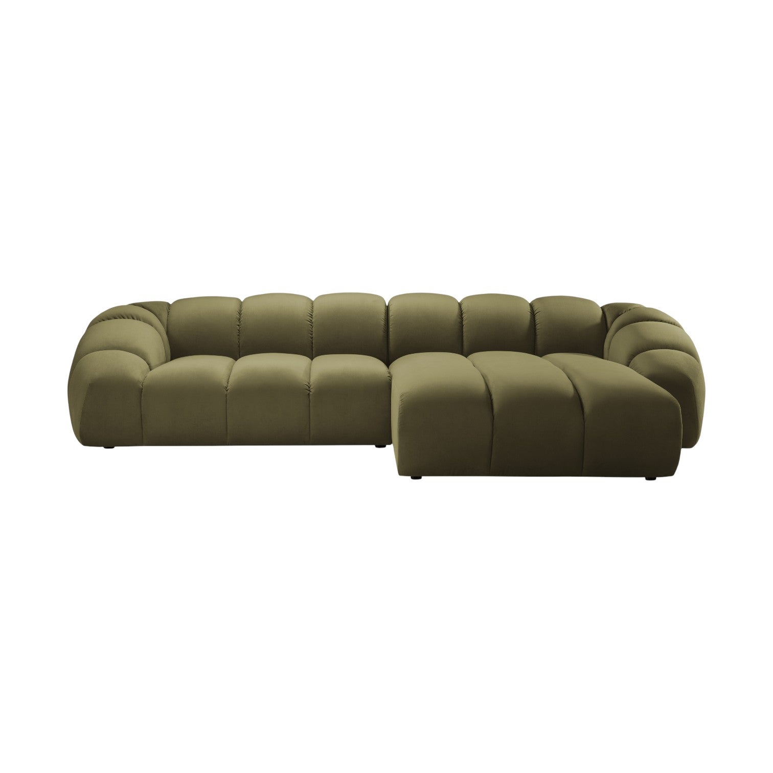 Velvet Right Corner Sofa, "Diana", 4 Seats, Green, 334x182x72
Made in Europe