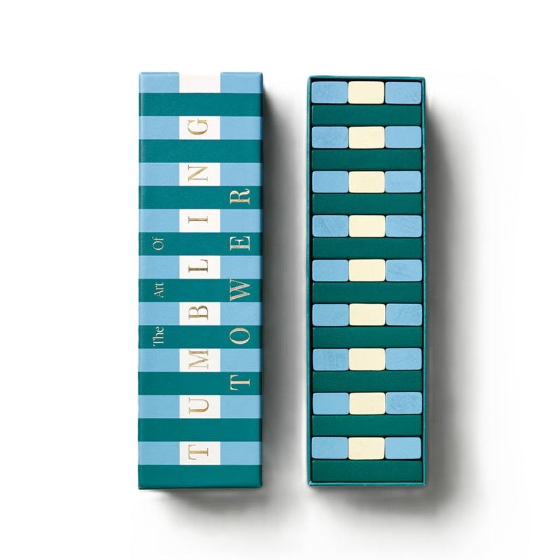 Strategic Yenga Tumbling Tower Blue with Green