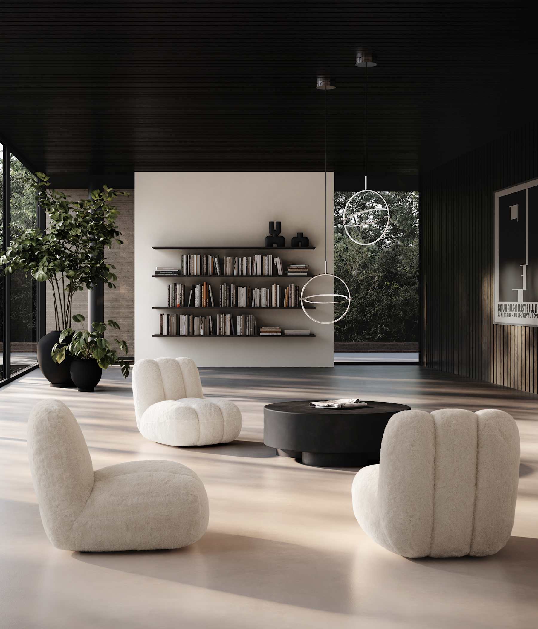 Toe chair chair sheepskin cream [klaudia]
