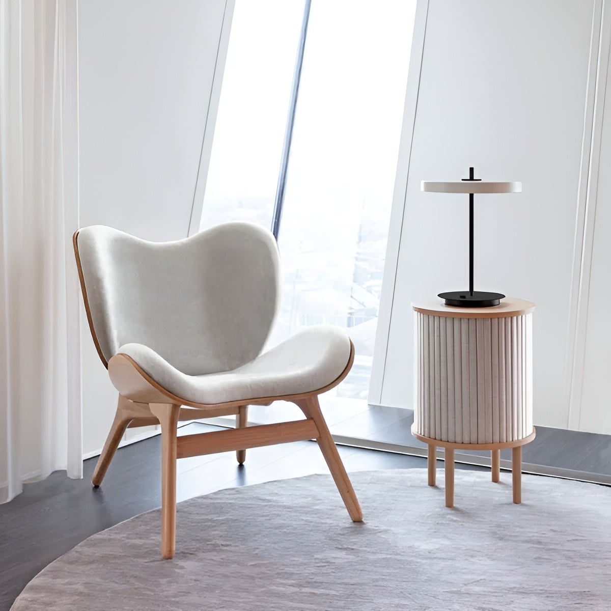 Asteria Table Lamp White with Black Base