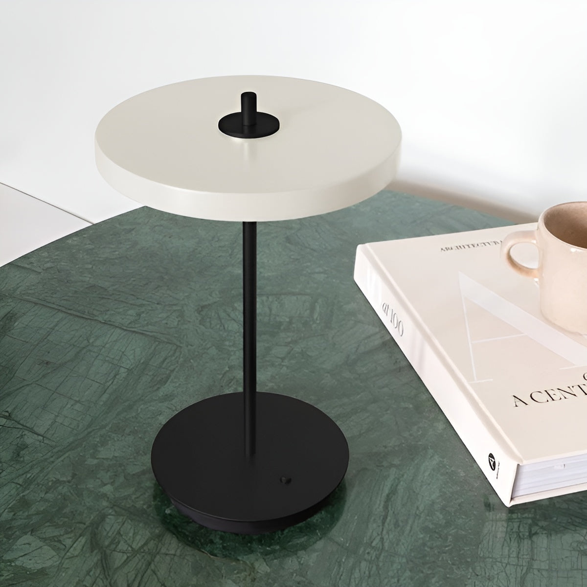 Asteria Table Lamp White with Black Base