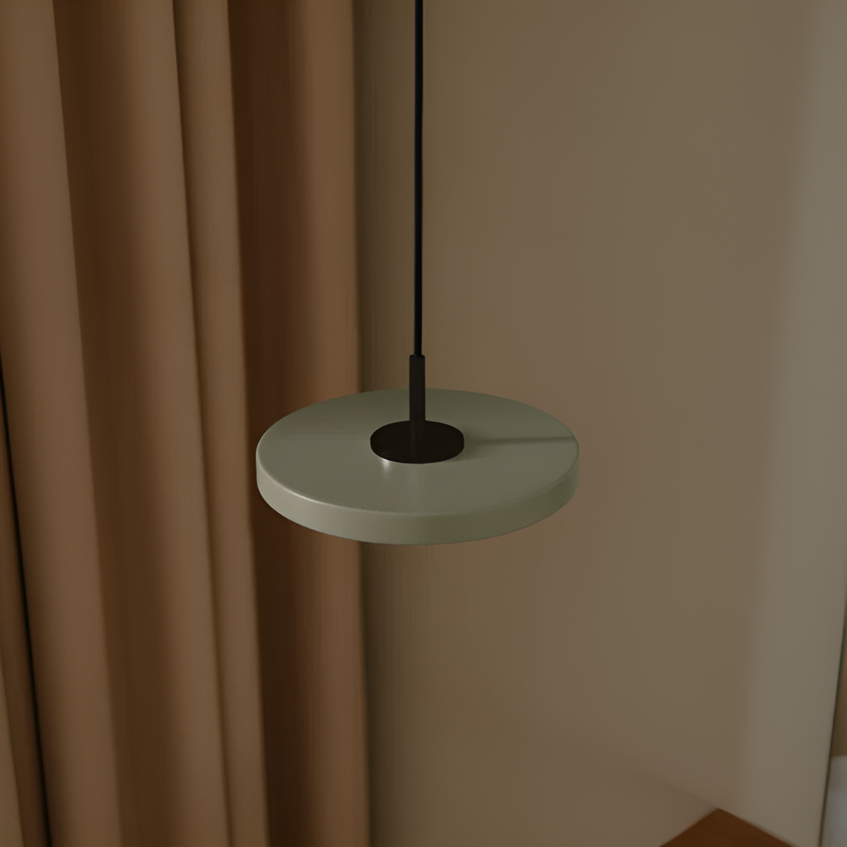 ASTERIA MICRO pendant lamp in olive with black insert