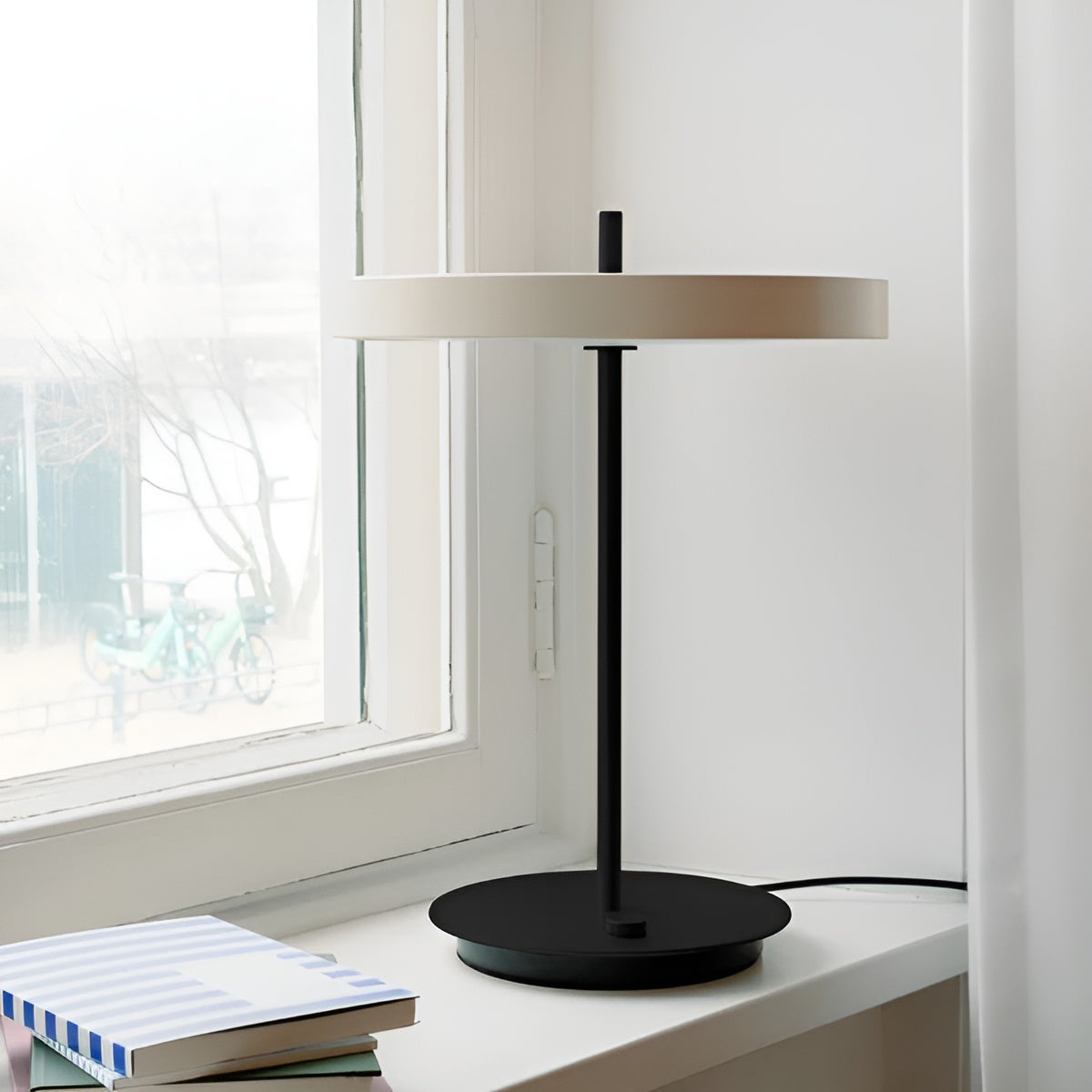 Asteria Table Lamp White with Black Base