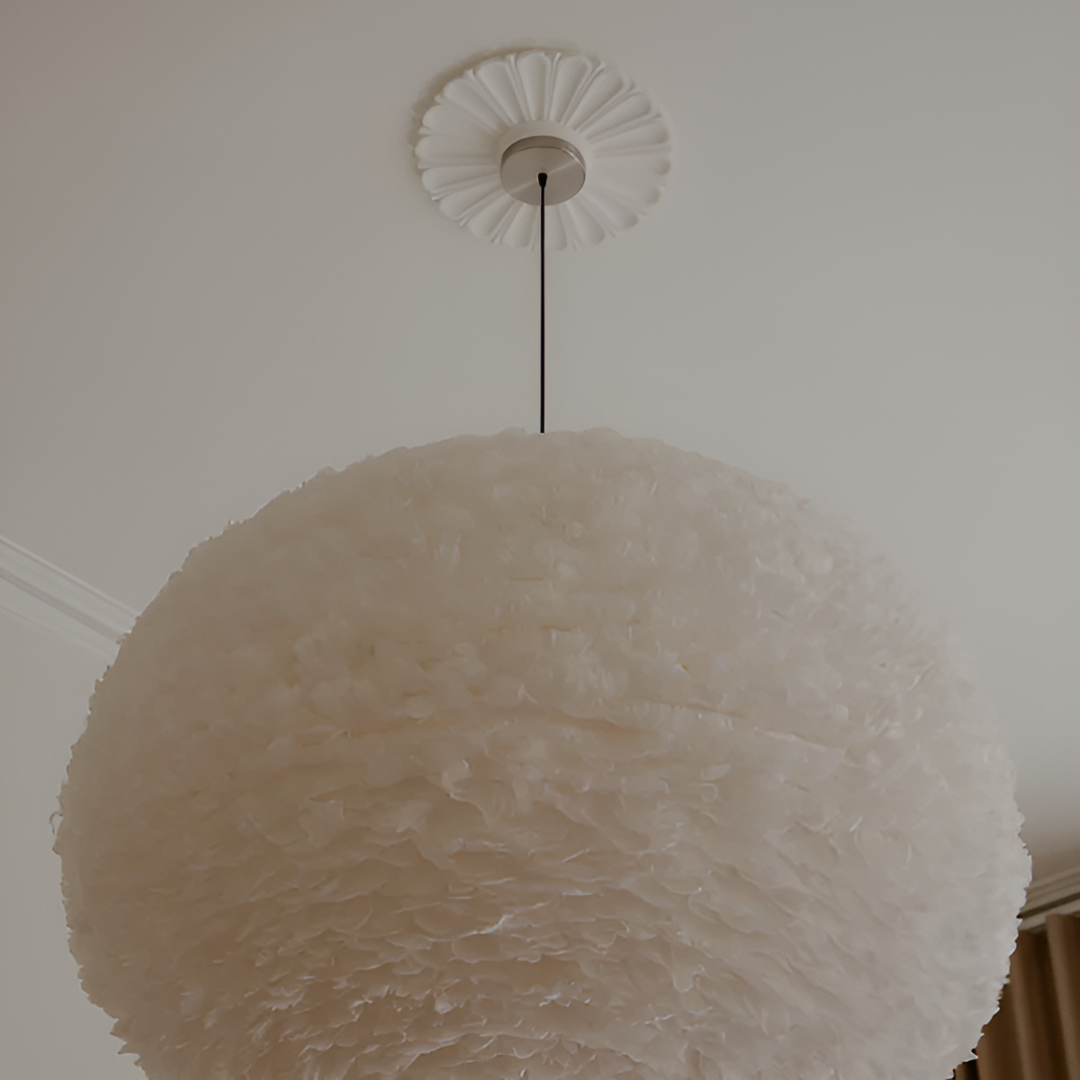 Silver ROSETTE pendant lamp mounting