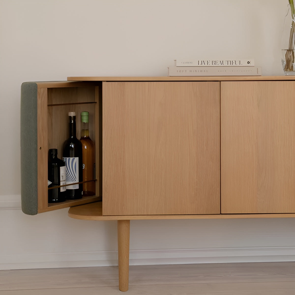 TREASURES chest of drawers green with dark oak