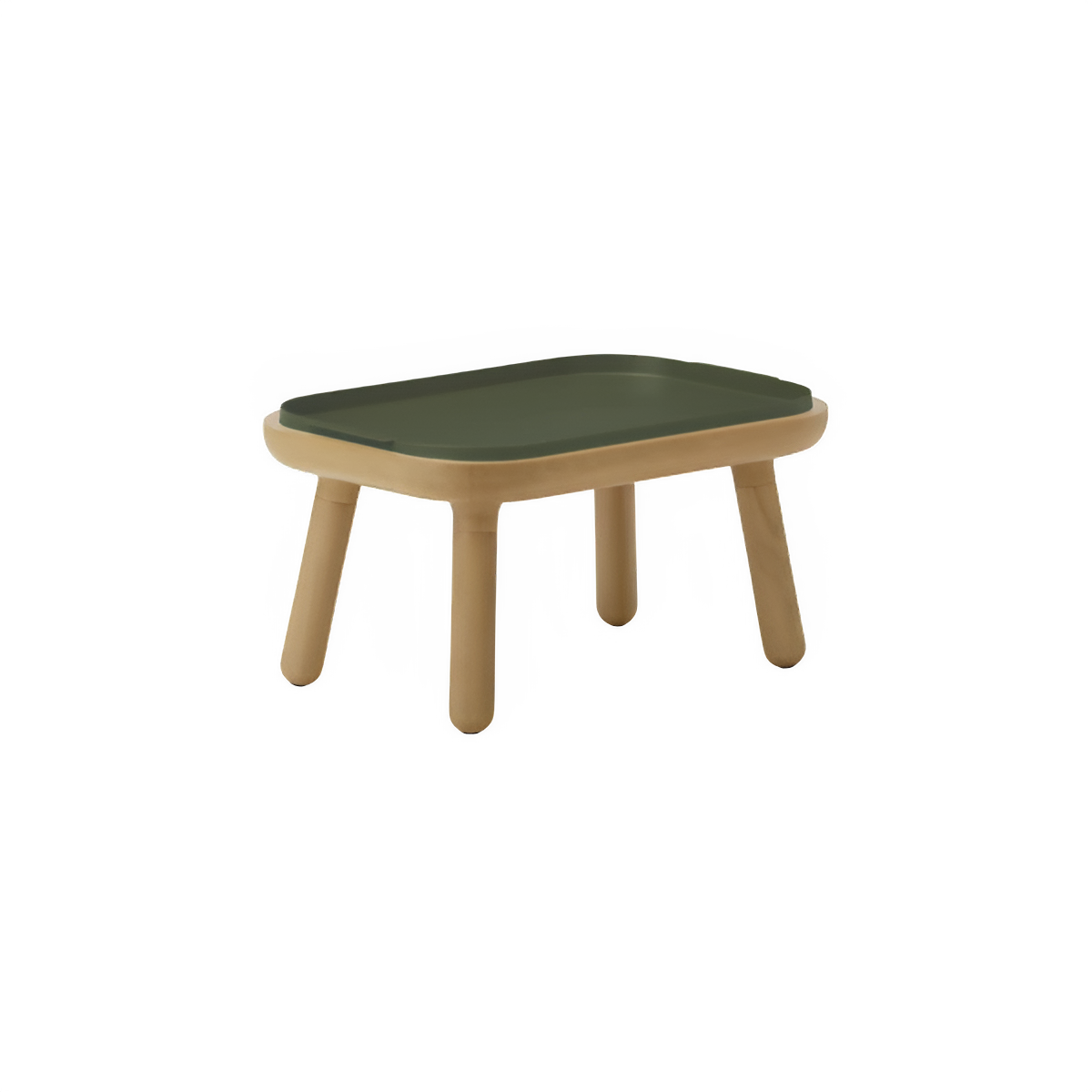 PAFF green coffee table with oak base