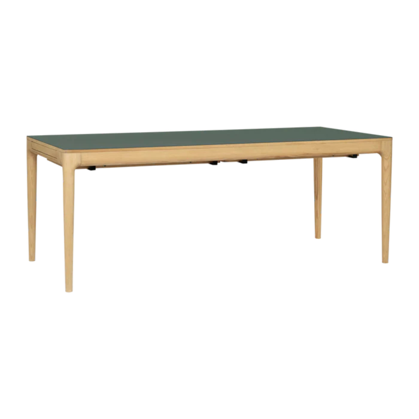 HEART'N'SOUL dark green extendable table with an oak base