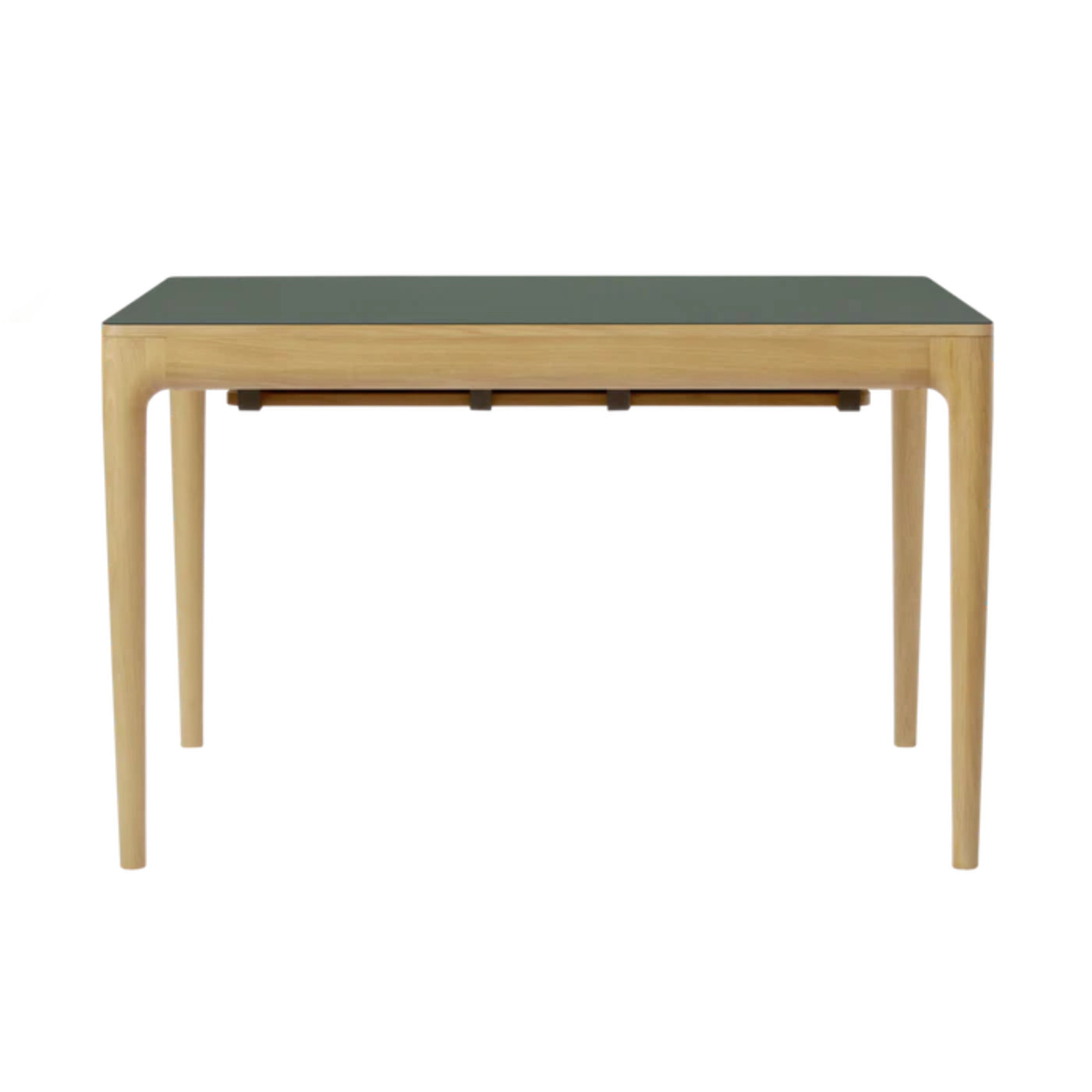 HEART'N'SOUL dark green extendable table with an oak base
