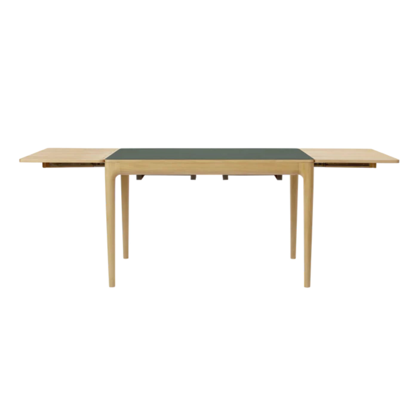 HEART'N'SOUL dark green extendable table with an oak base