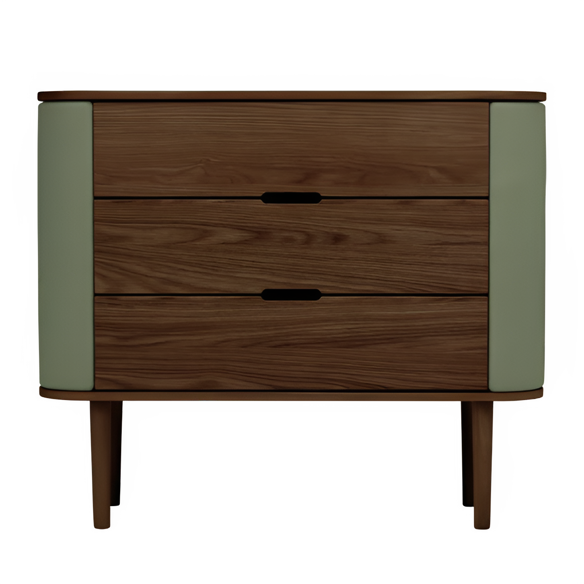TREASURES cabinet green with dark oak base