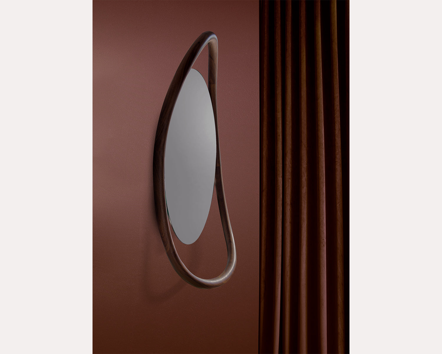 Wall Mirror UNUT light walnut wood