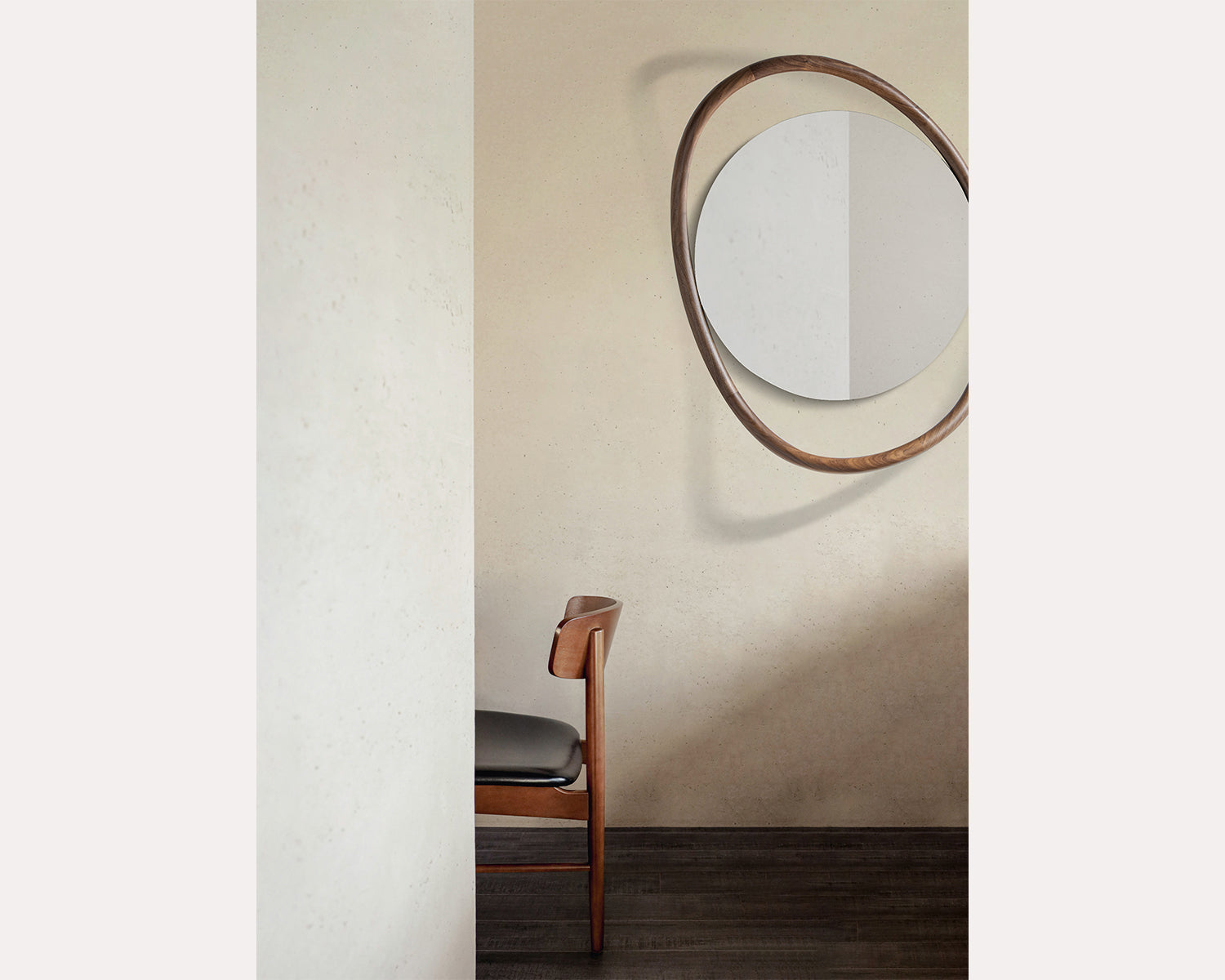 Wall Mirror UNUT light walnut wood