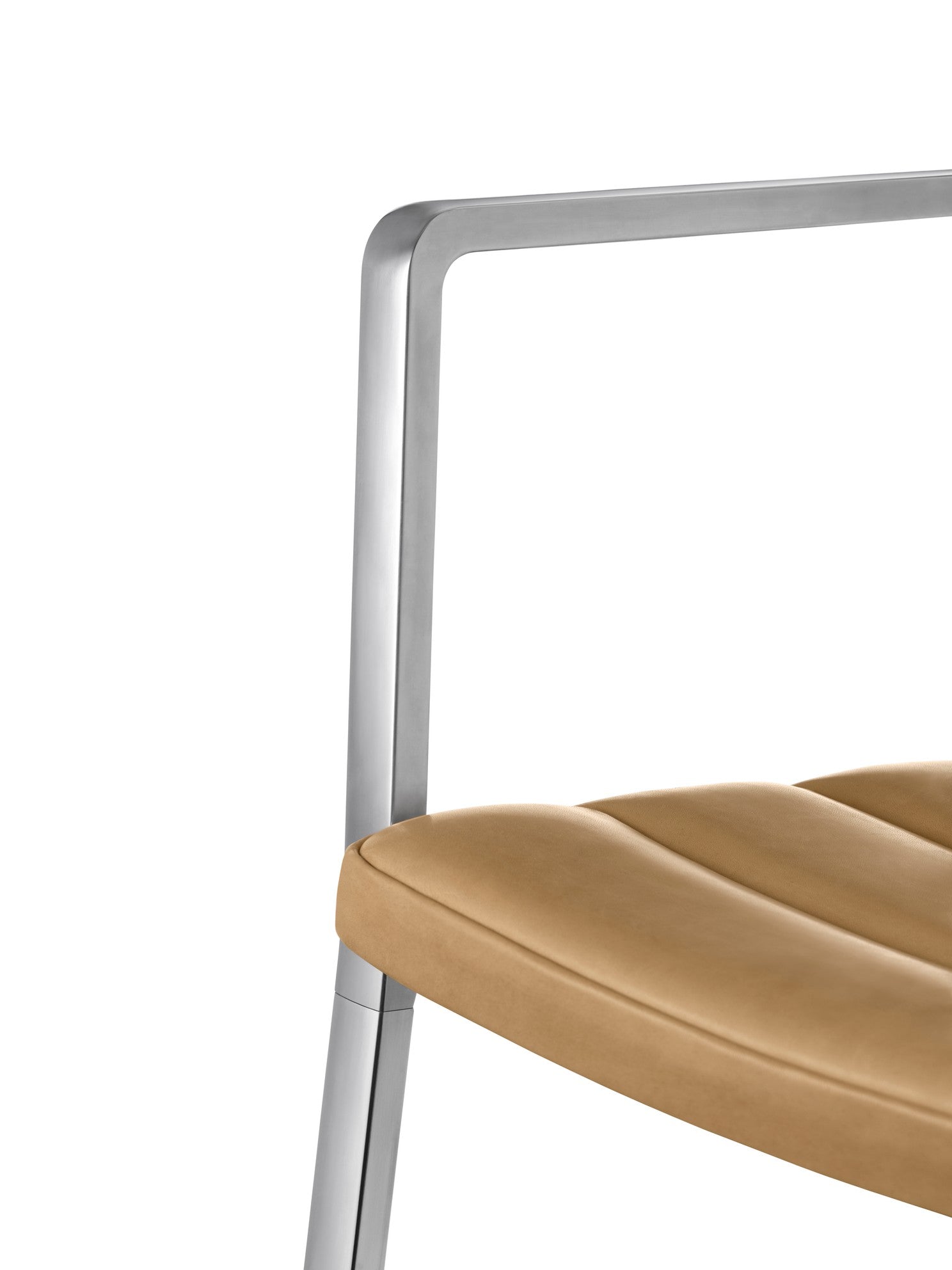 Chair 451 caramel leather with metal base